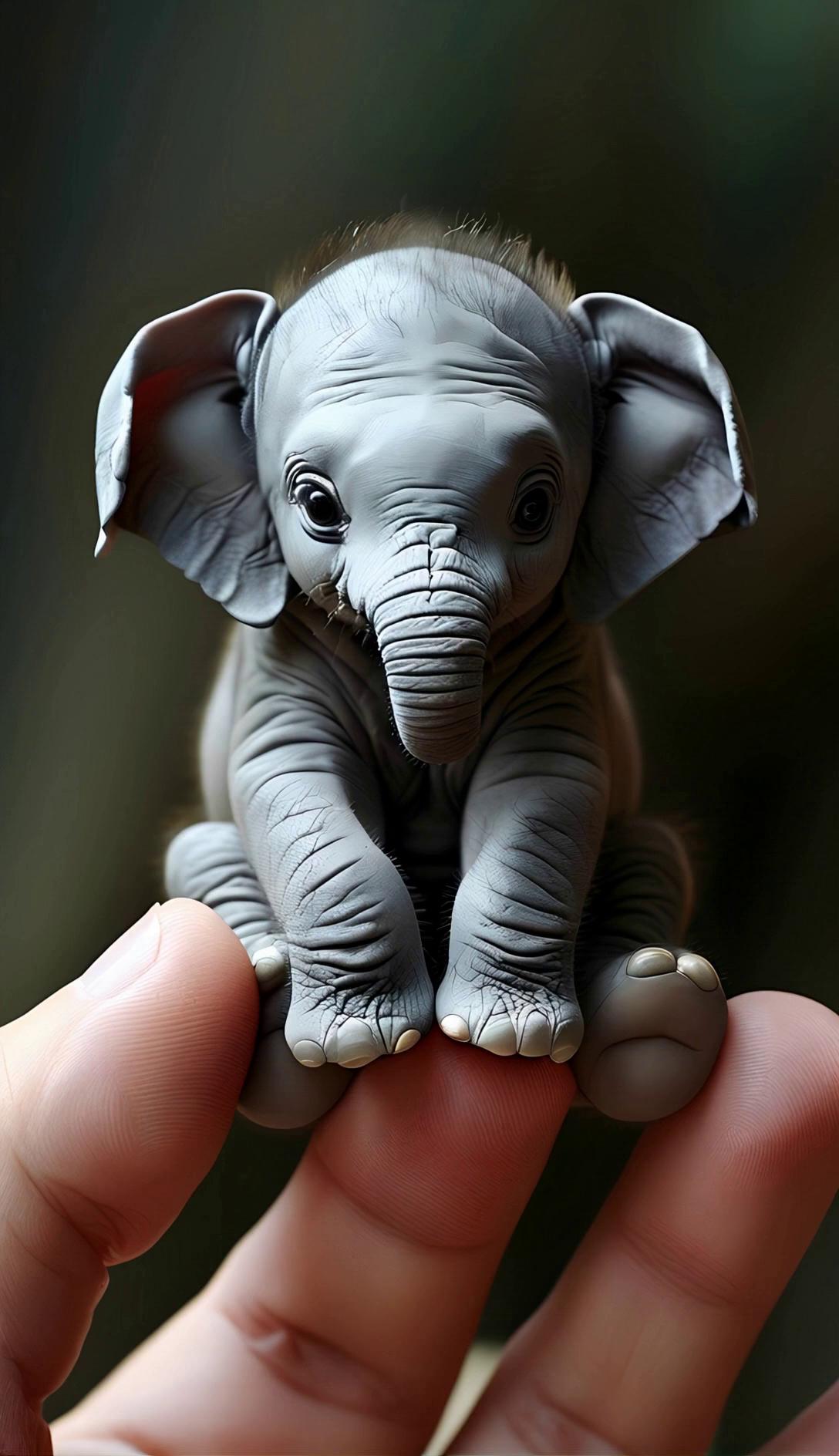 Elephant Sitting On Human Finger Video – video thumbnail