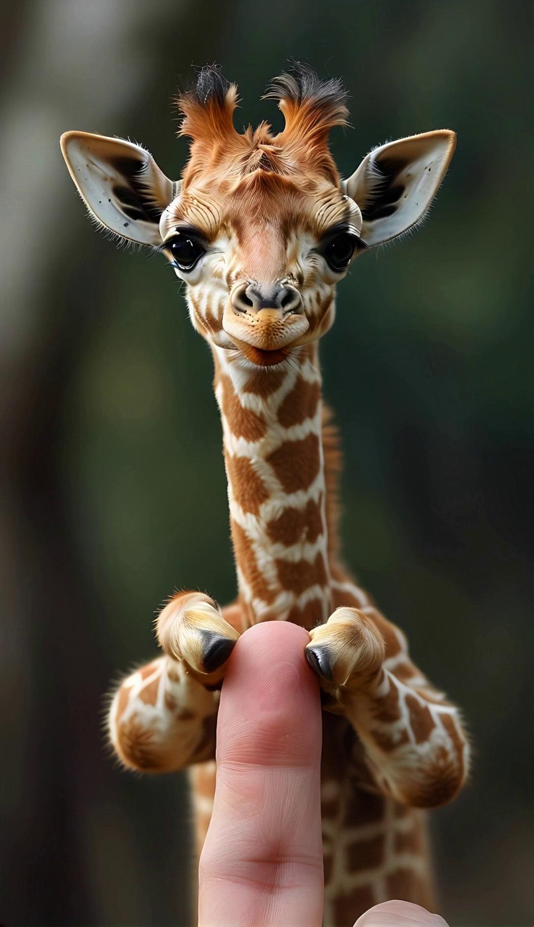 Giraffe Sitting On Human Finger Video – video thumbnail