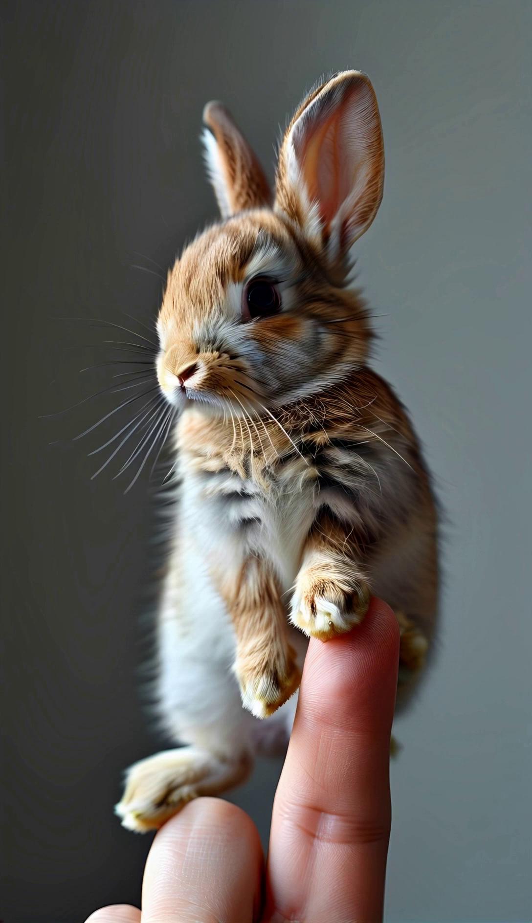 Rabbit Sitting On Human Finger Video – video thumbnail