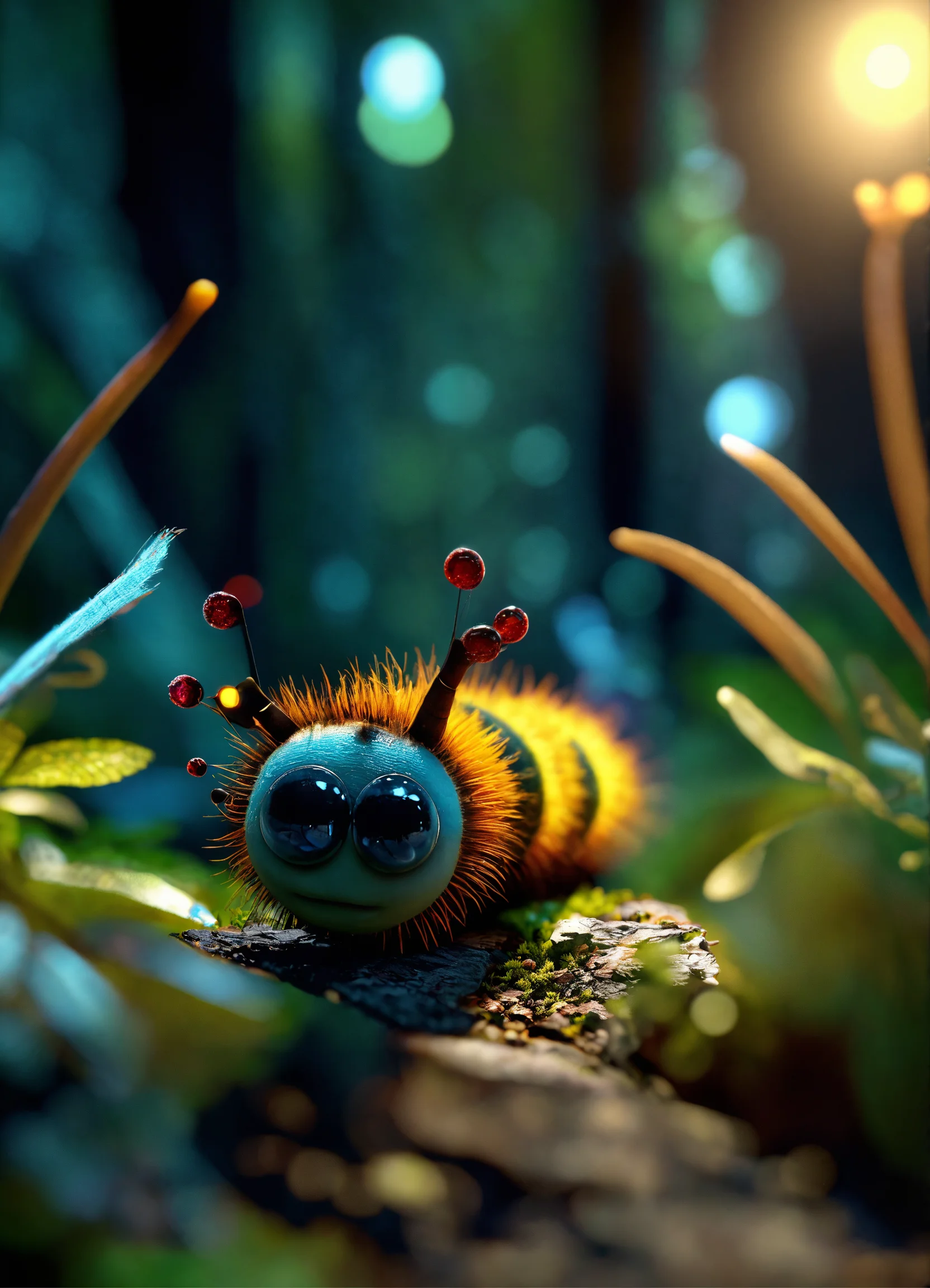 Realistic Beautiful Little Hairy Big Eyed Animal 3