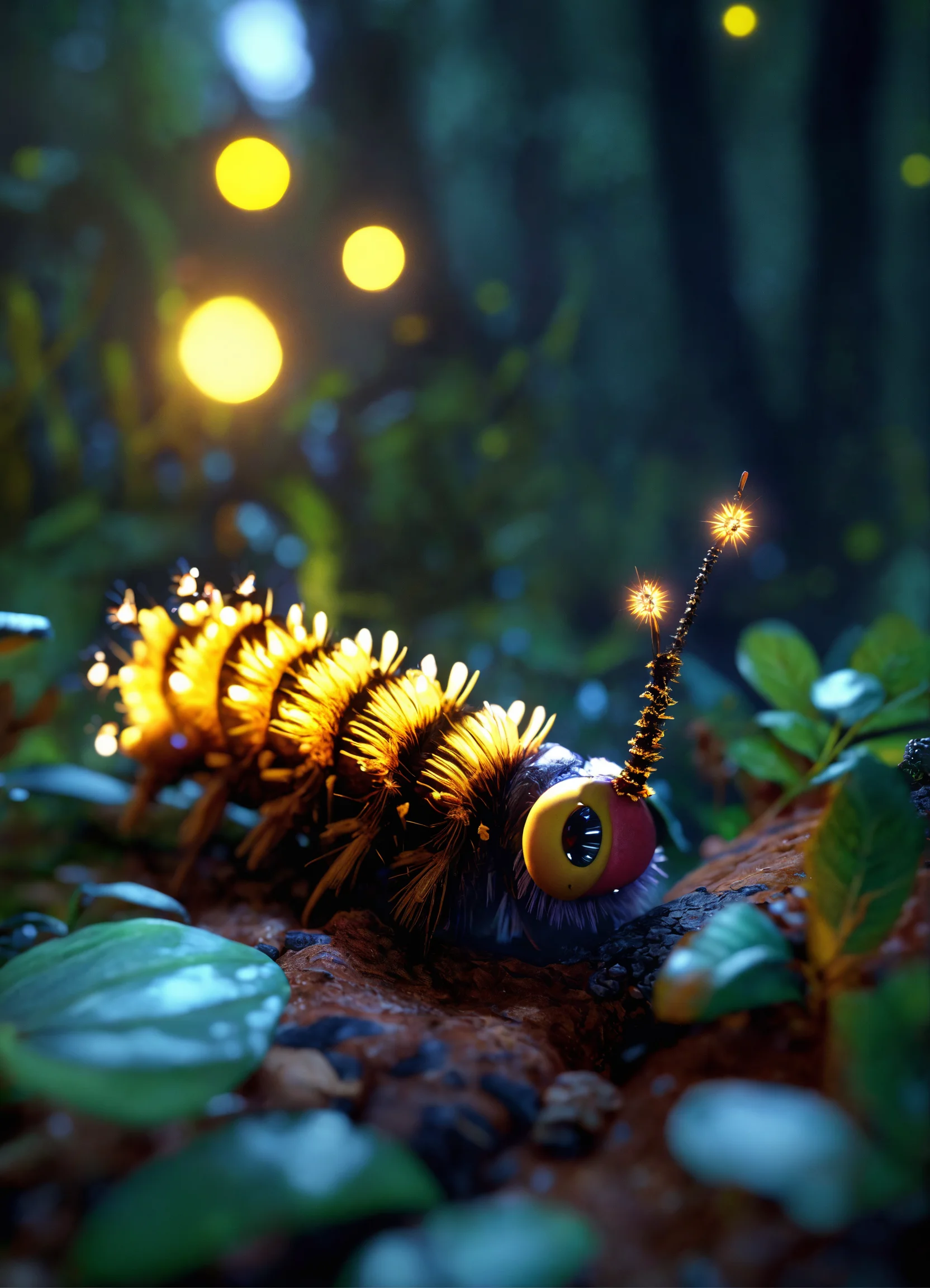 Realistic Beautiful Little Hairy Big Eyed Animal 4