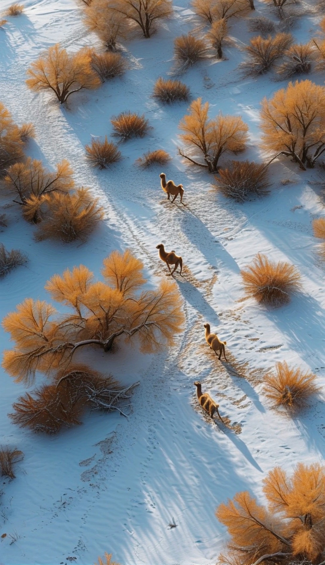 Camels In Snowy Desert Video 2 Thumbnail