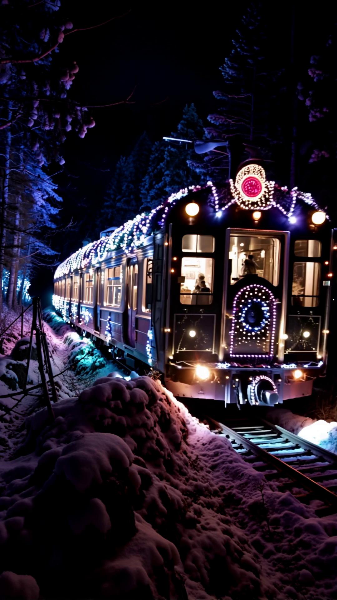 Festive Christmas Train Snowy Winter Video – video thumbnail