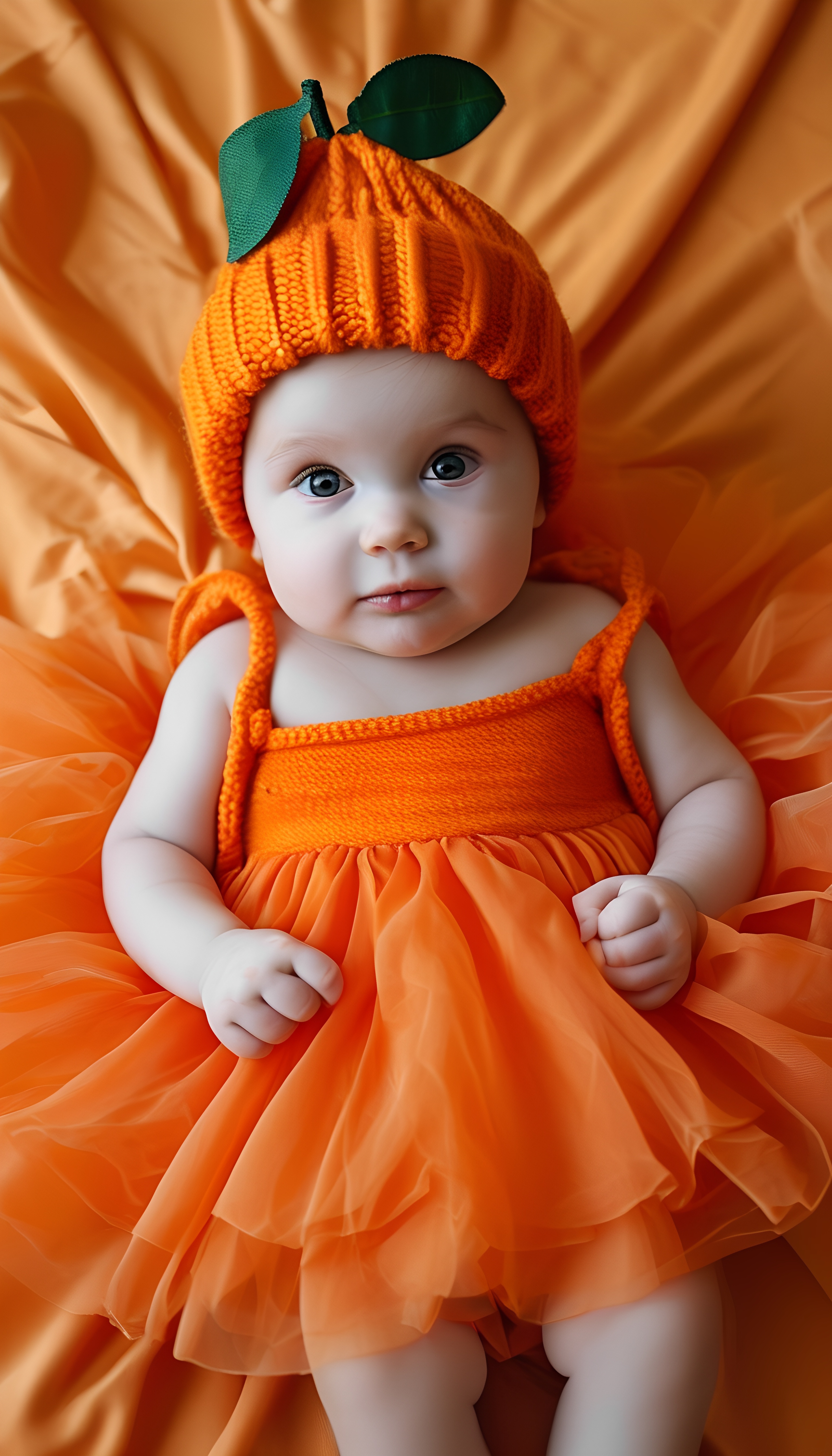 Adorable Baby In Orange Clothes 1