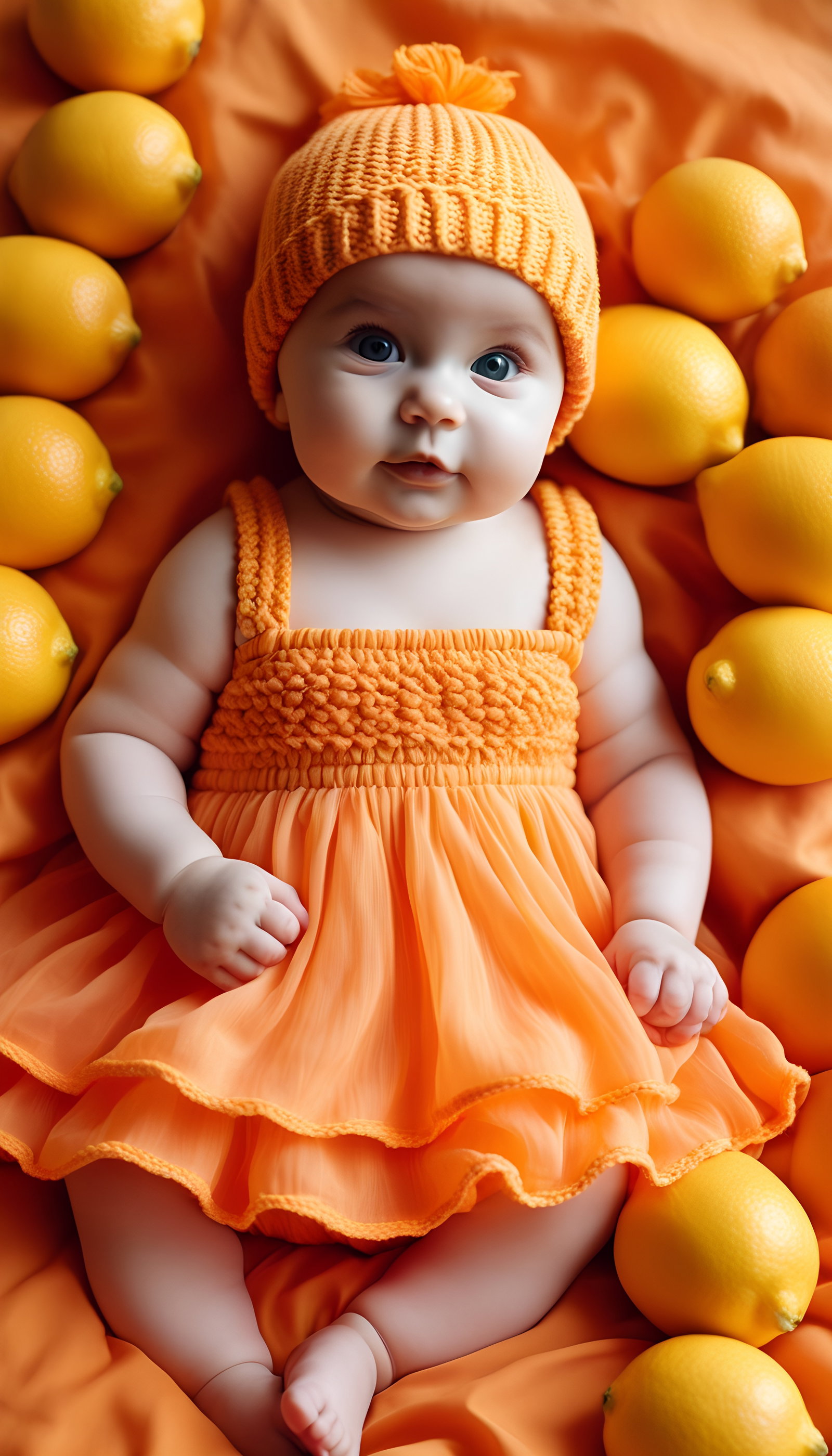 Adorable Baby In Orange Clothes 2