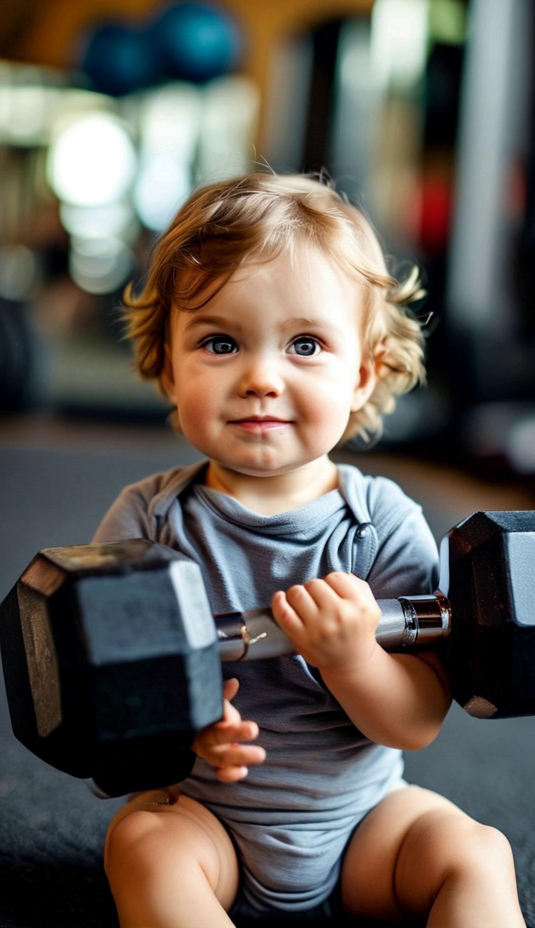 Cute Baby Dumbbell Workout Video – video thumbnail