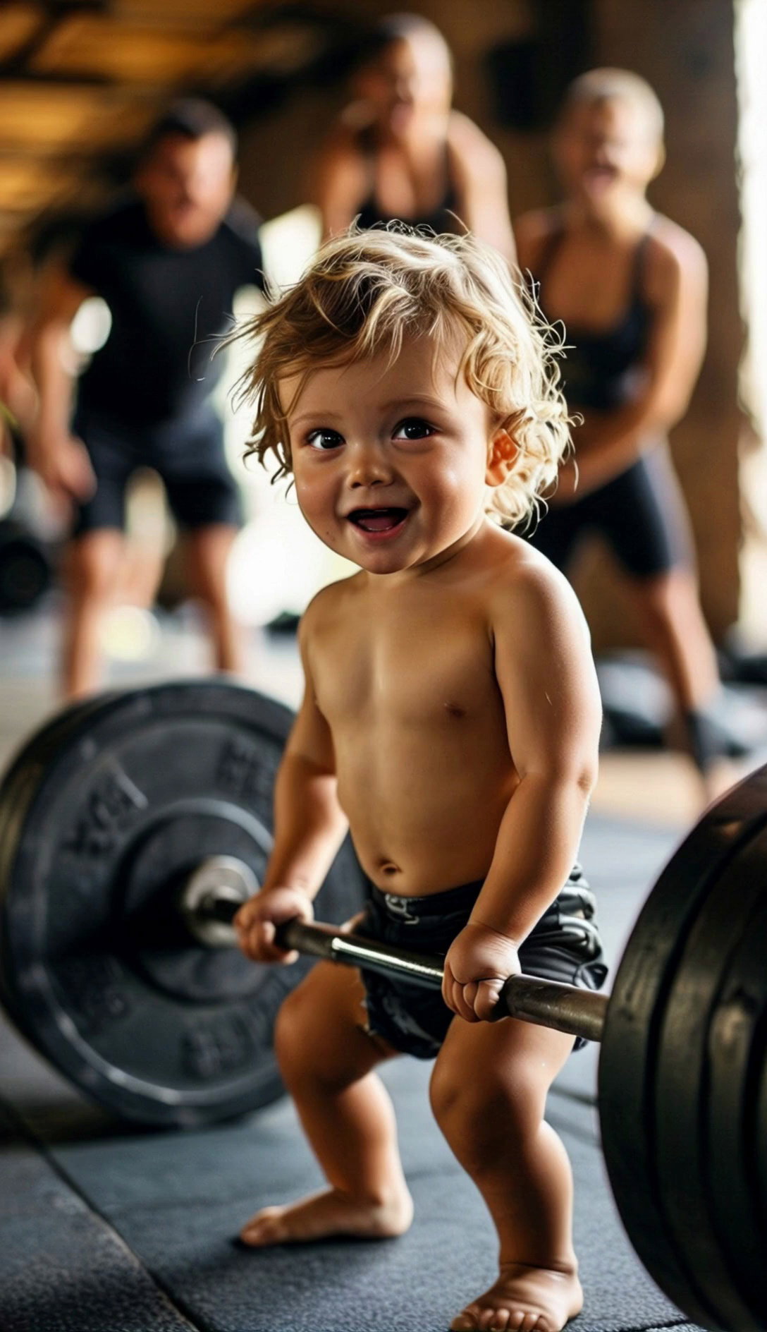 Cute Baby Gym Barbell Curls Video 2 Thumbnail