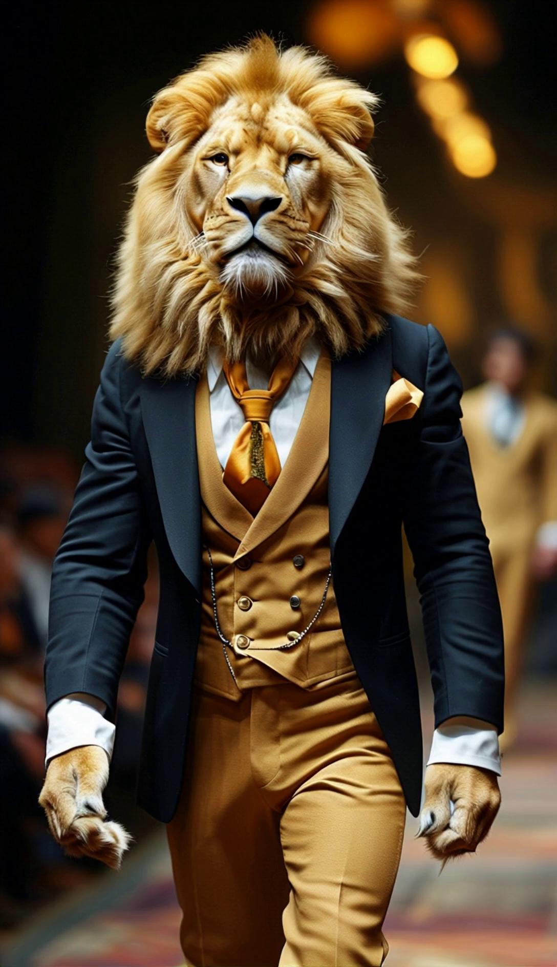 Elegant Lion Walks Fashion Show Video 1 – video thumbnail
