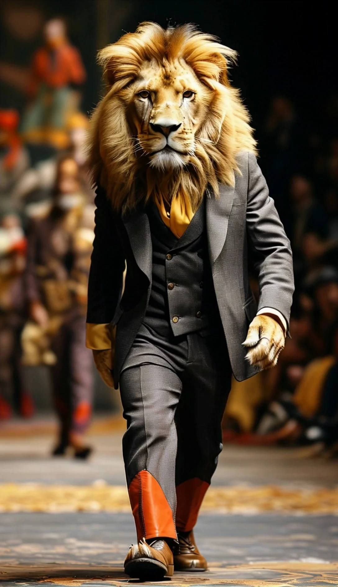 Elegant Lion Walks Fashion Show Video 3 Thumbnail