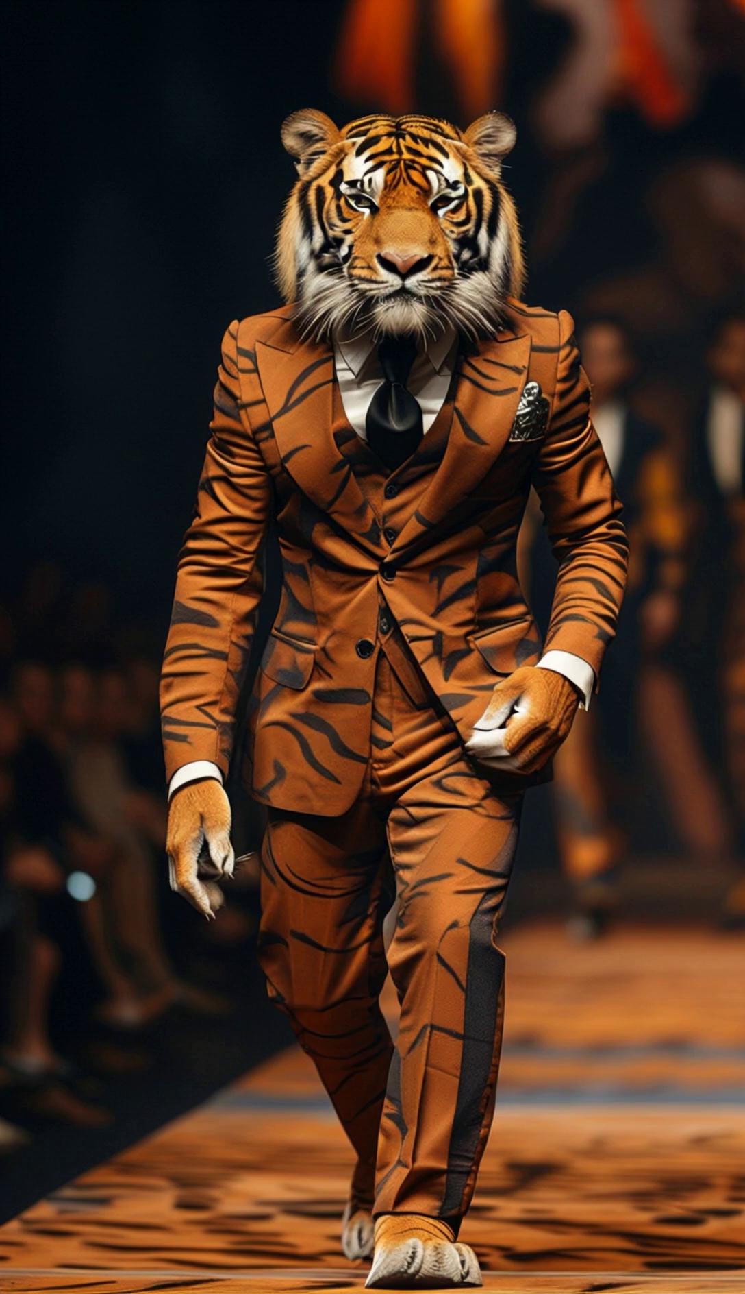 Elegant Tiger Walks Fashion Show Video 1 – video thumbnail