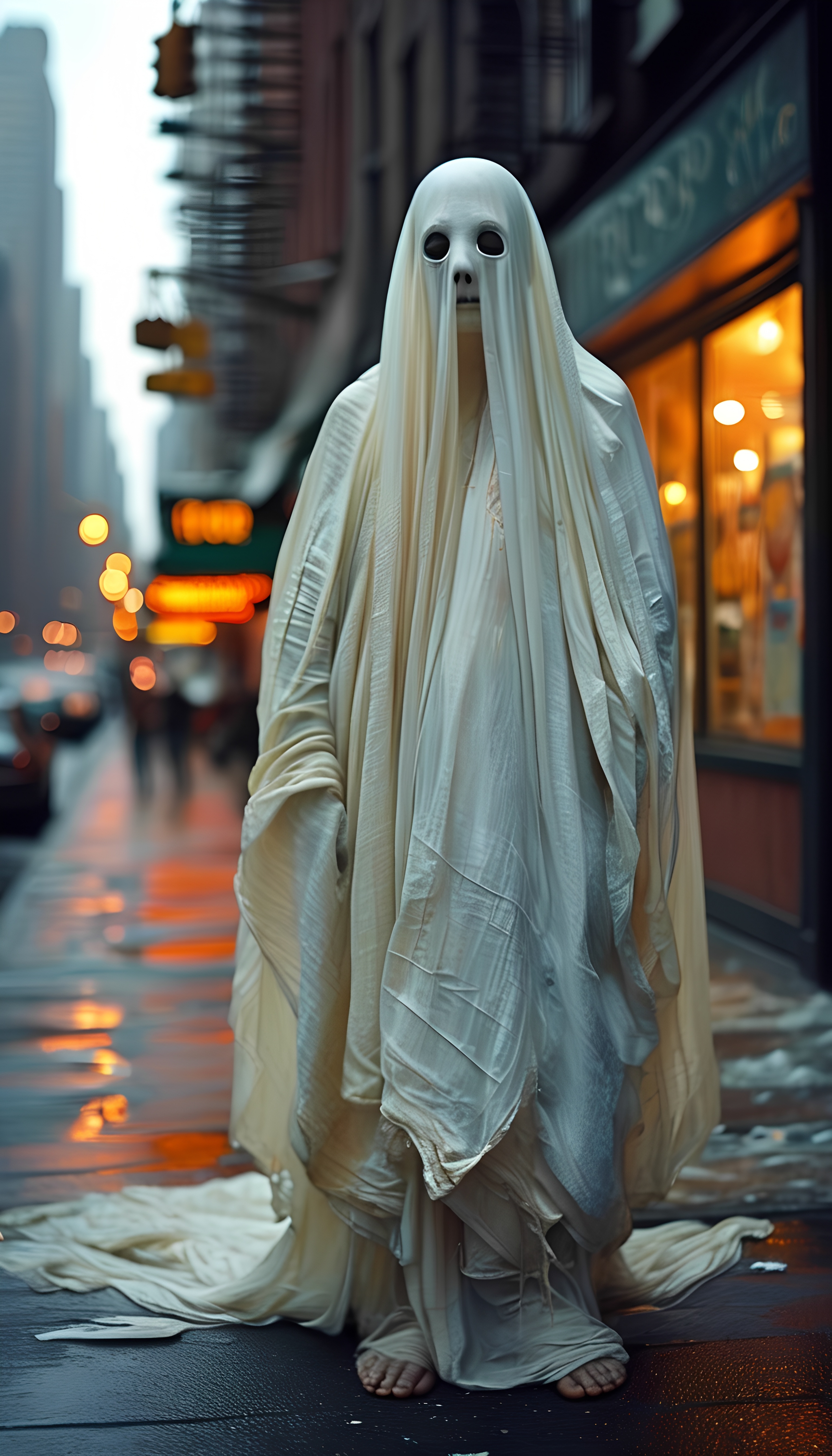 Ghostly Figure City Street Horror 2