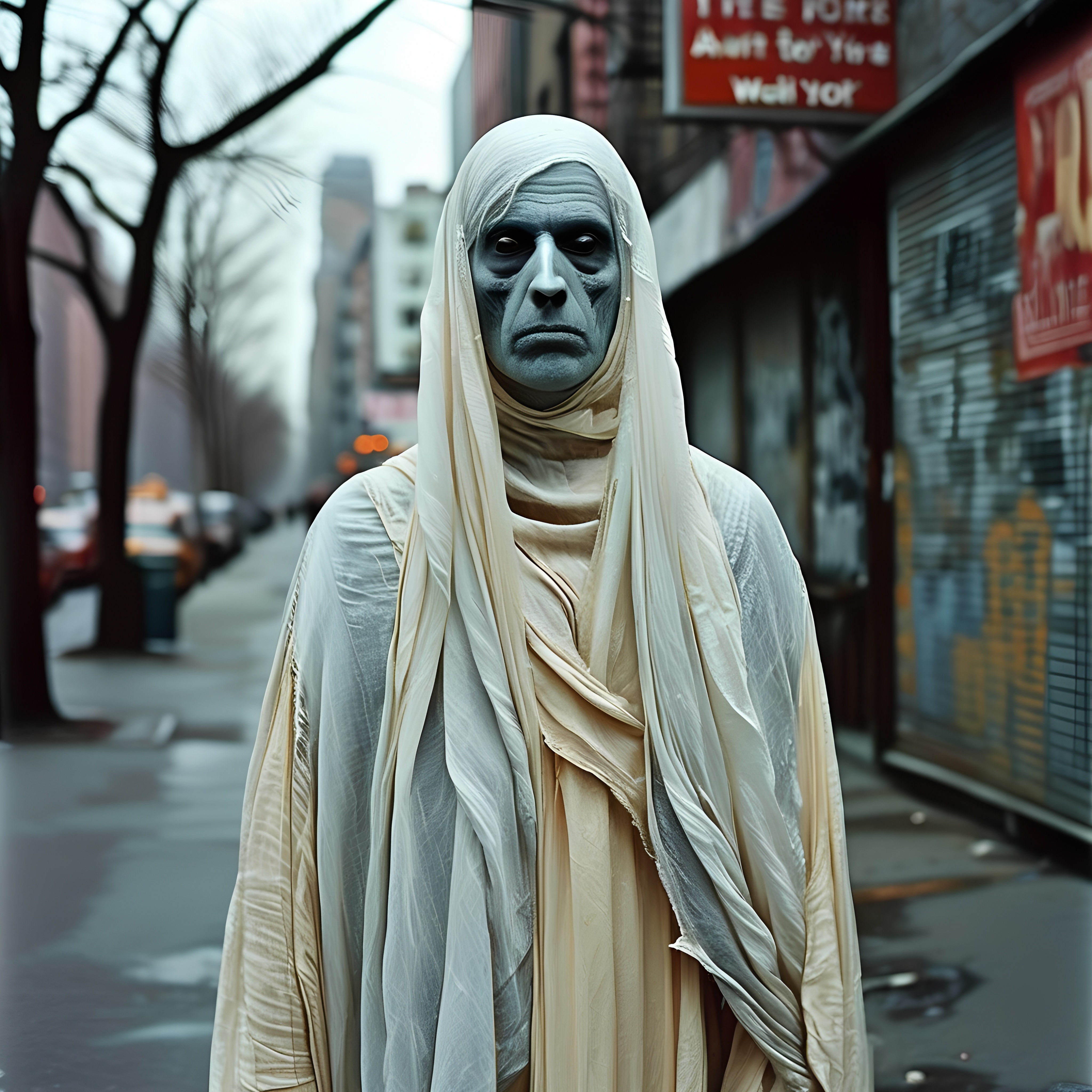 Ghostly Figure City Street Horror 4
