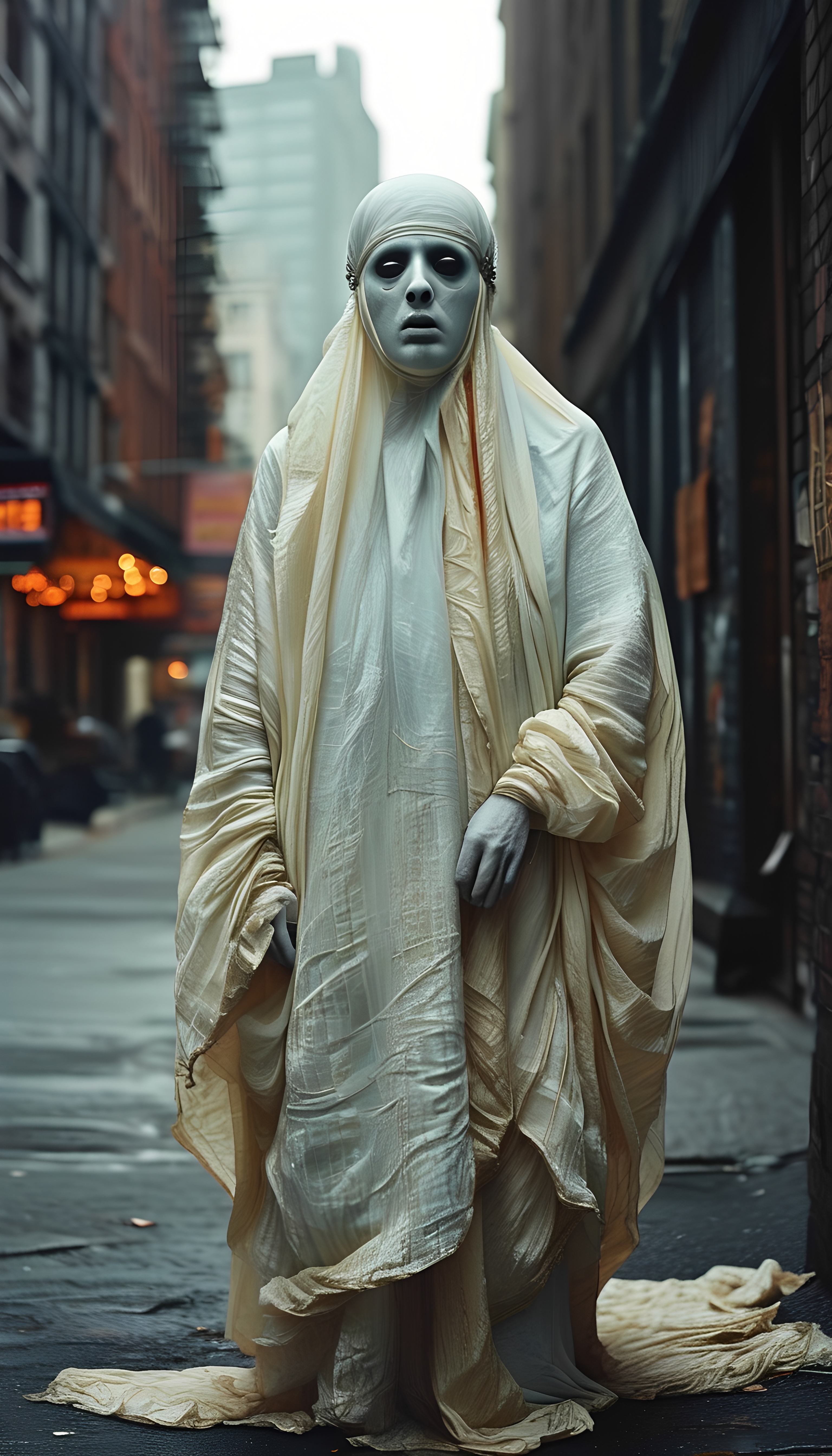 Ghostly Figure City Street Horror 5