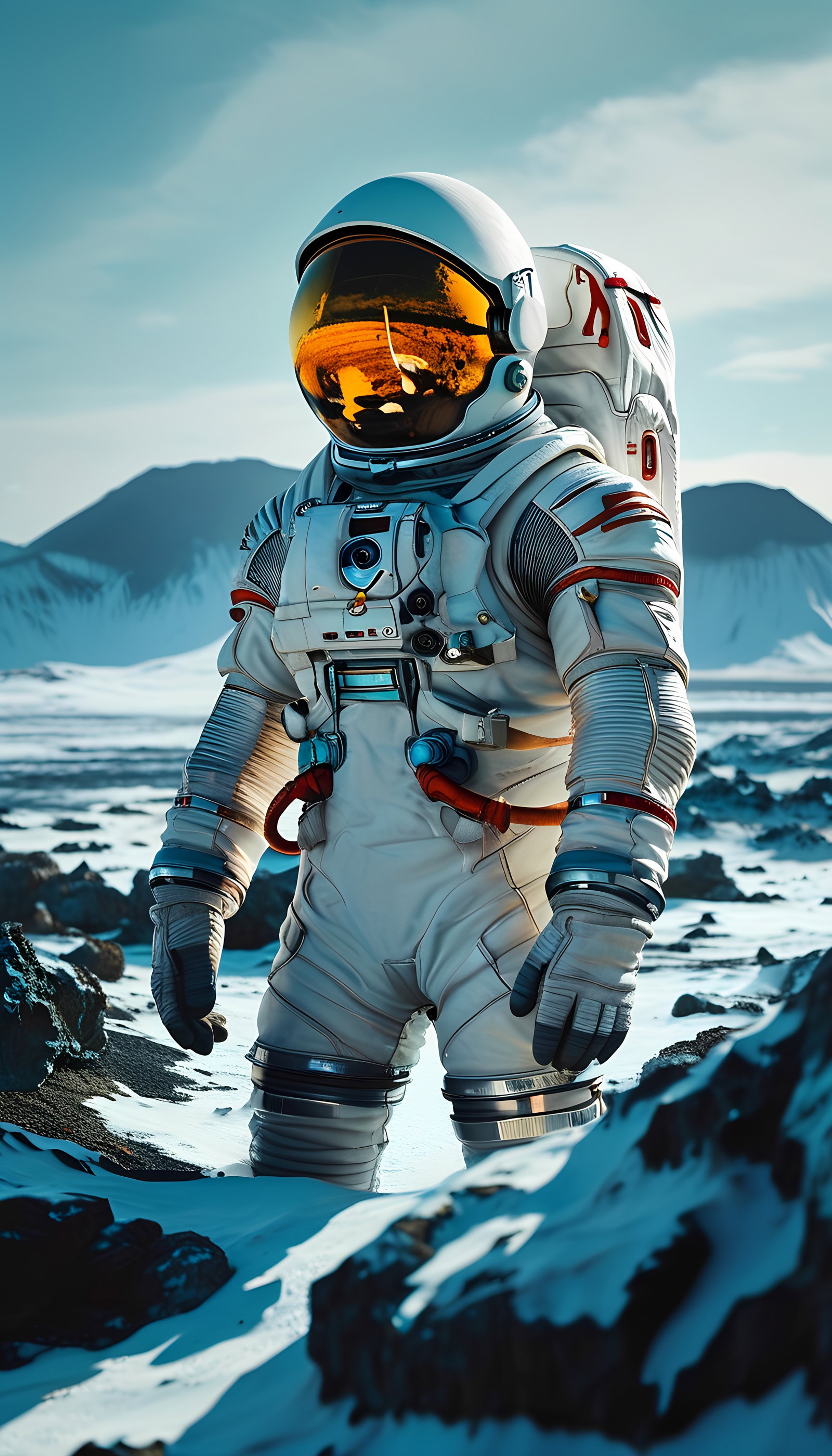 Interstellar Style Astronaut Snow Scene 2