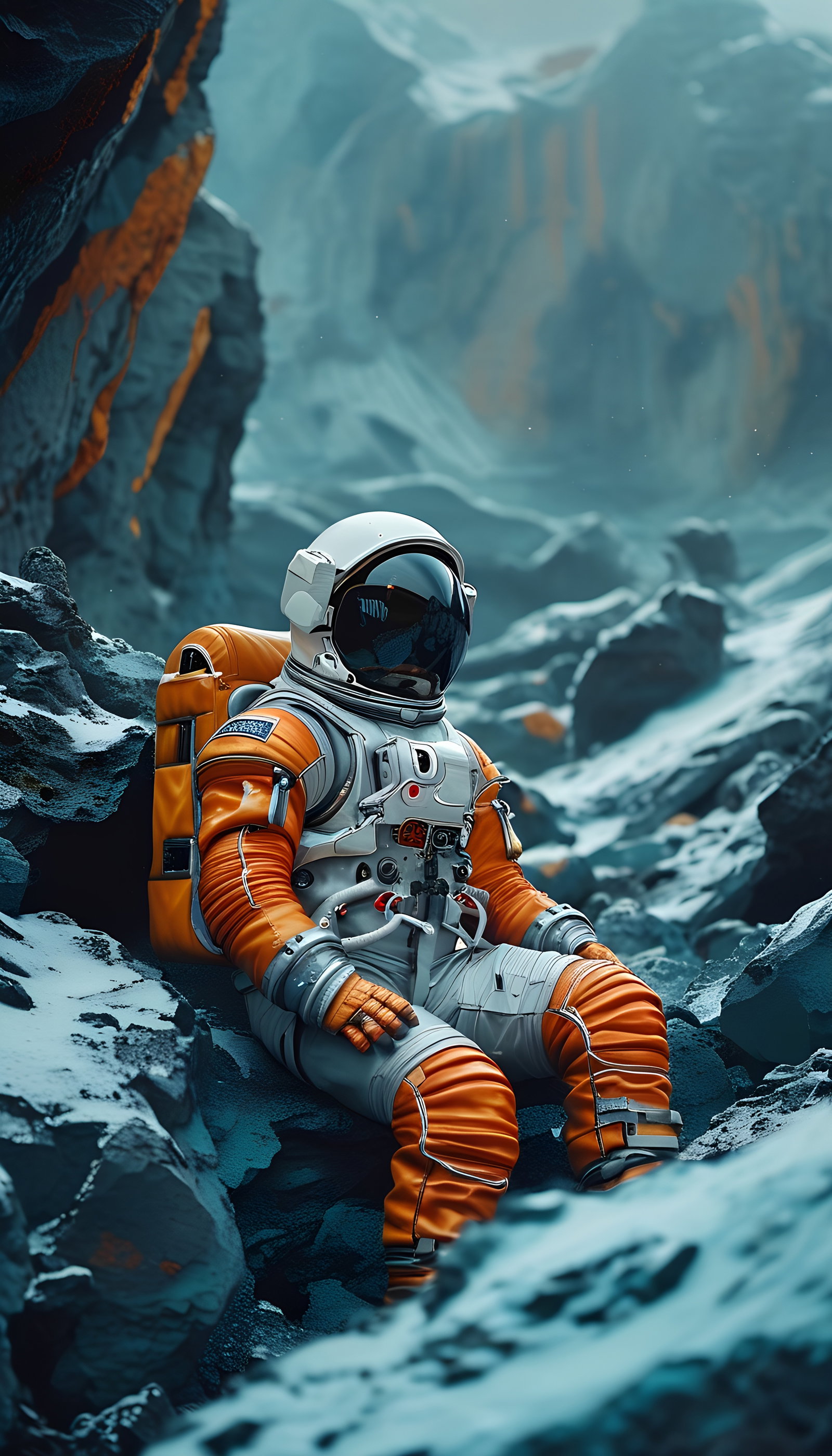 Interstellar Style Astronaut Snow Scene 3
