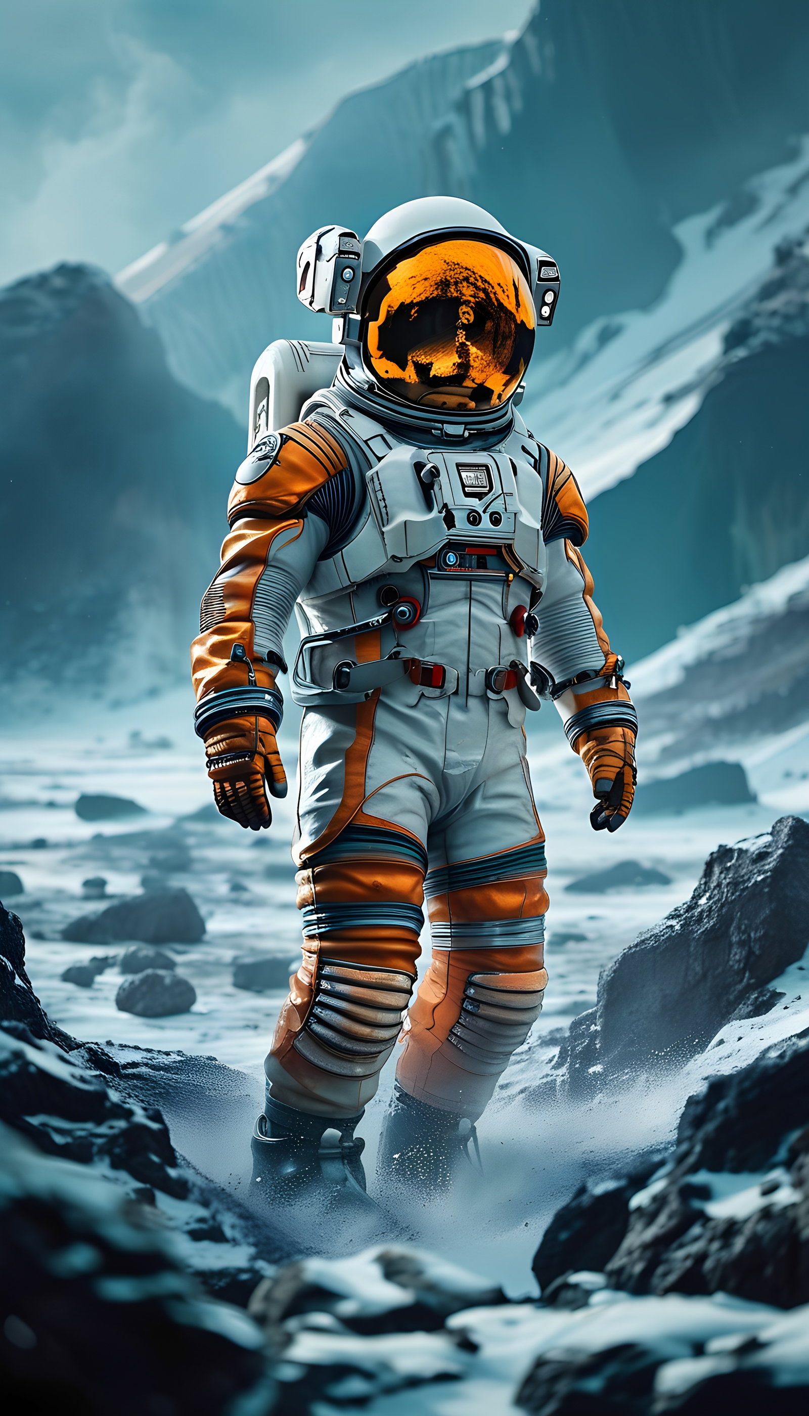 Interstellar Style Astronaut Snow Scene 4