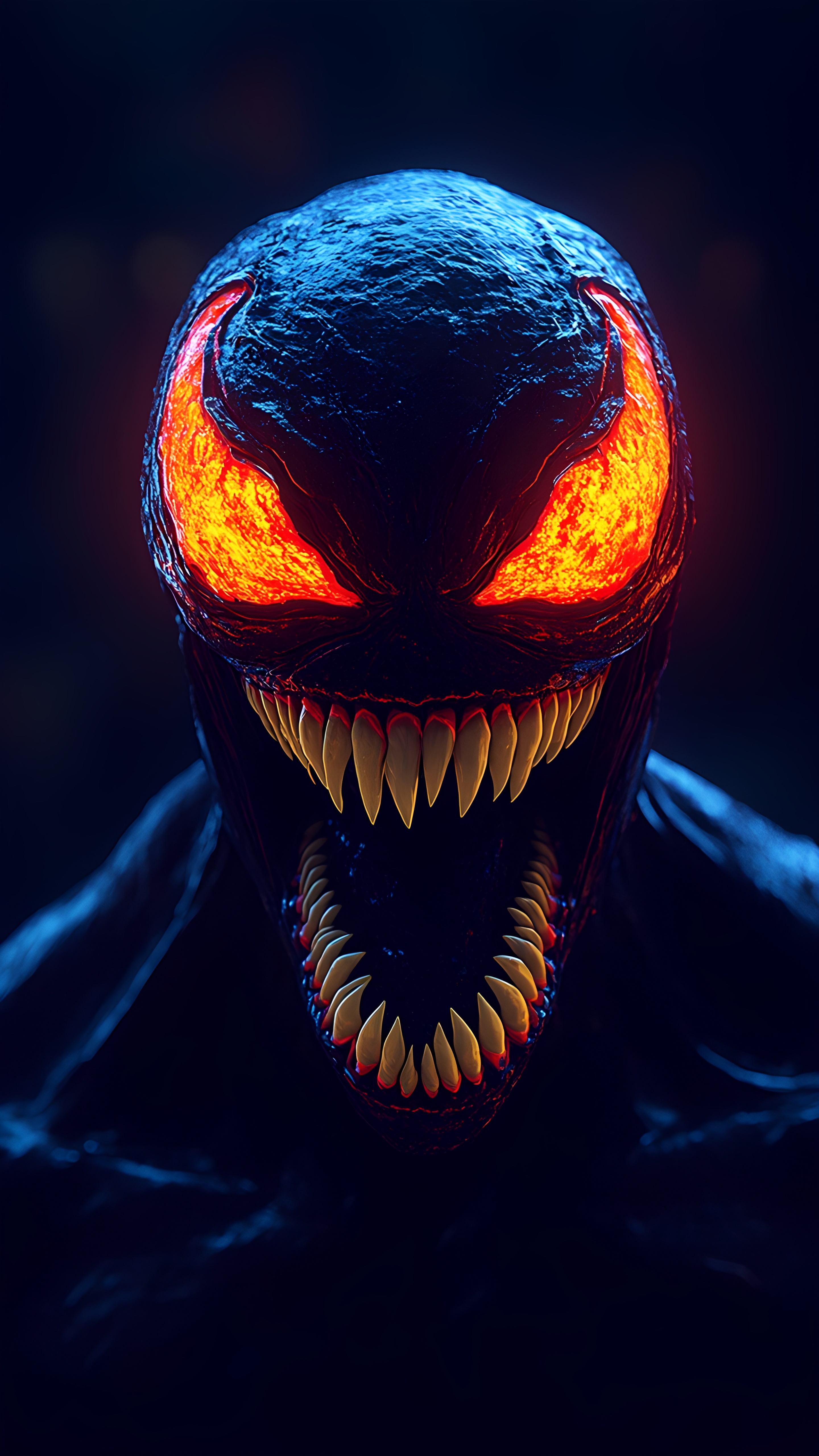 Realistic Venom Monster Face Glow