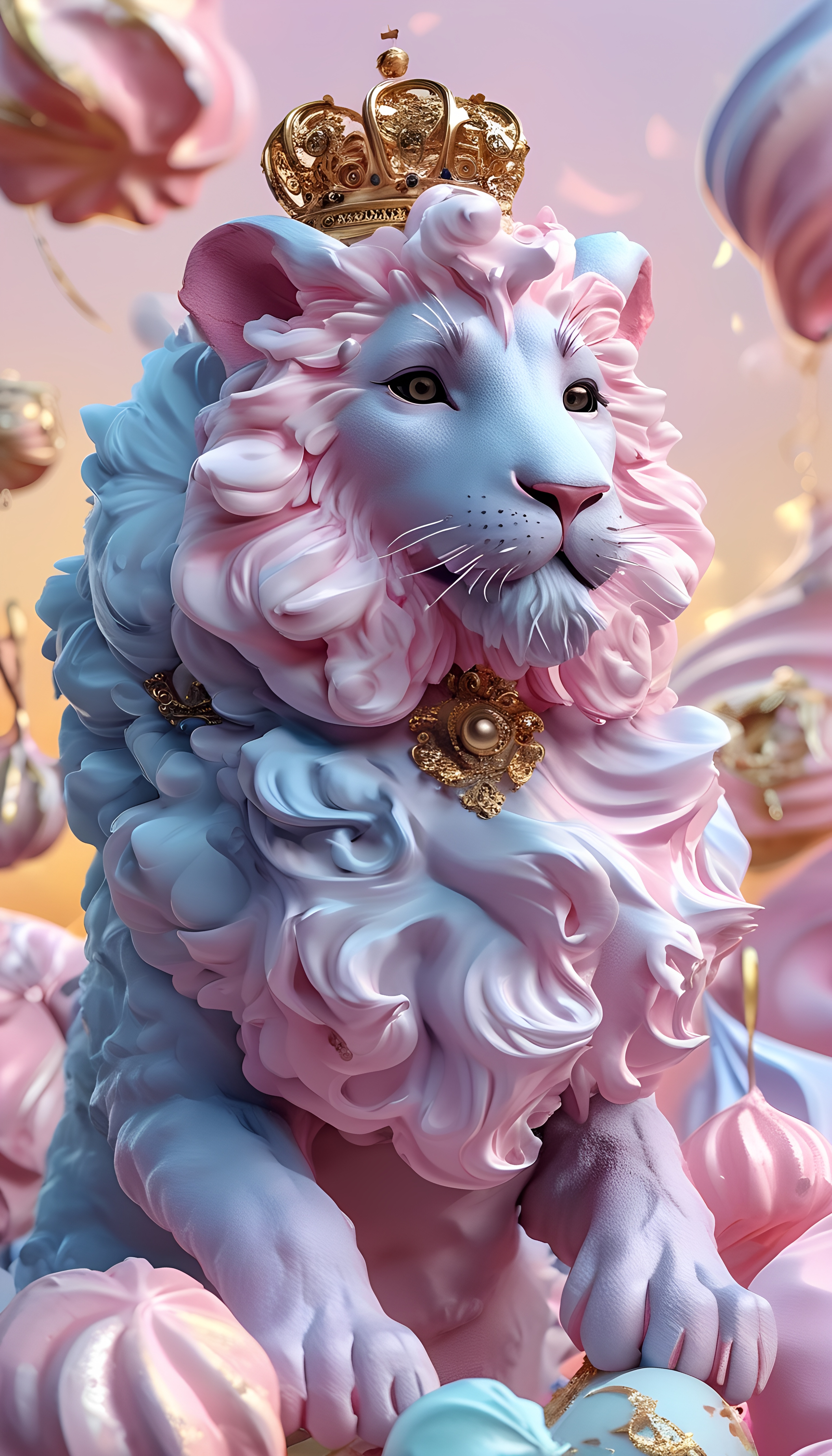 Regal Pastel Lion Dreamy Sky 1