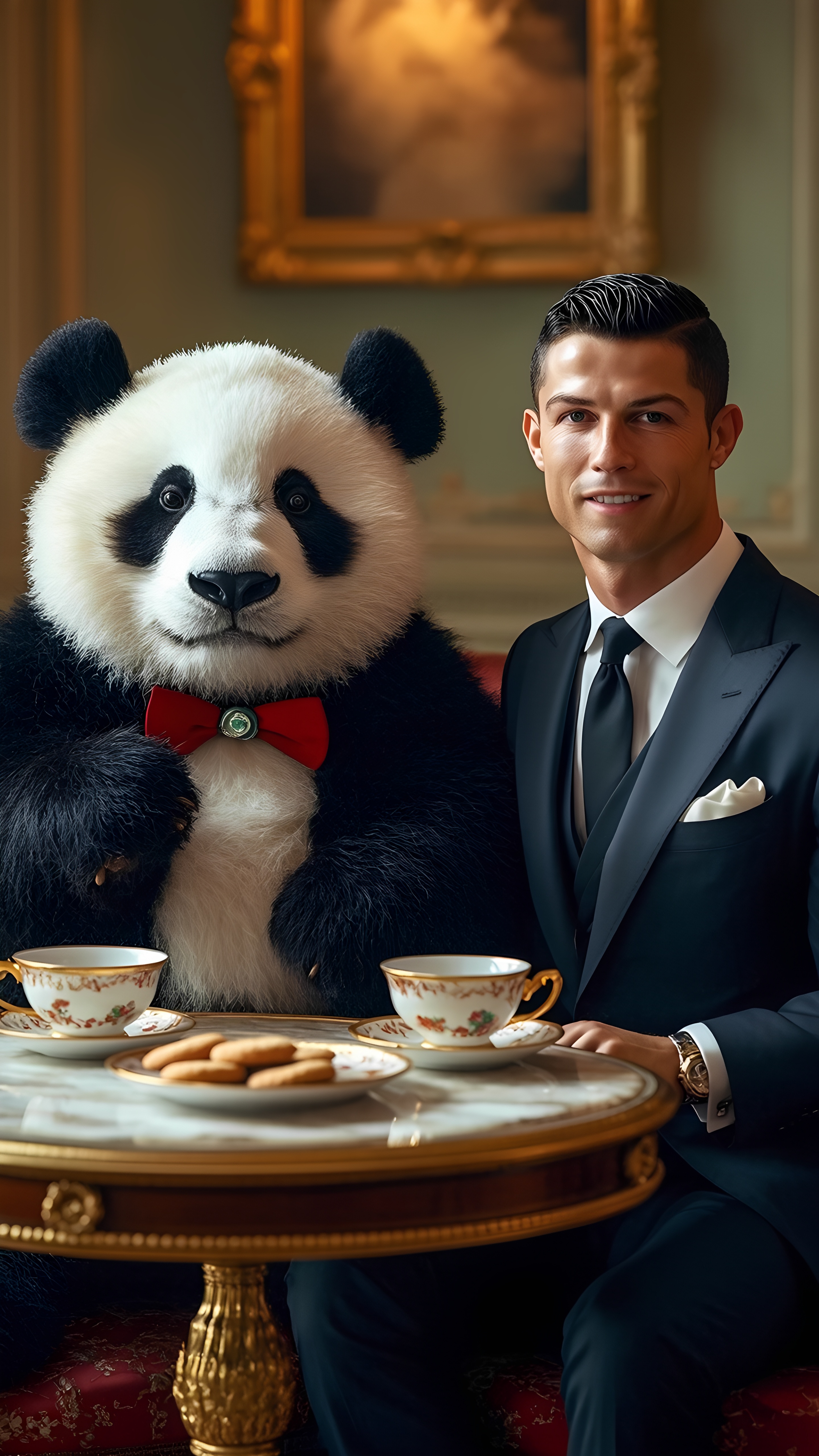 Ronaldo Panda Suits Tea Table Cafe
