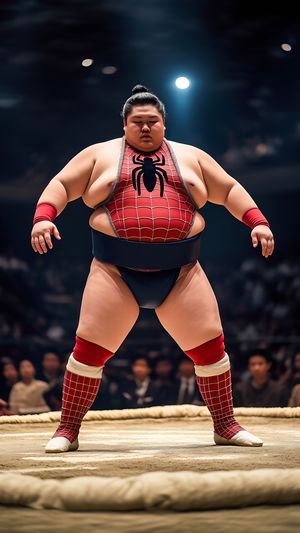 Spiderman Themed Sumo Wrestler
