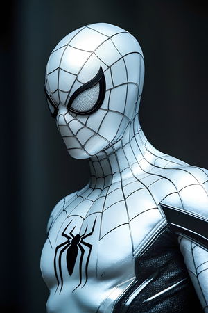 Ultrarealistic Spiderman White Suit 1