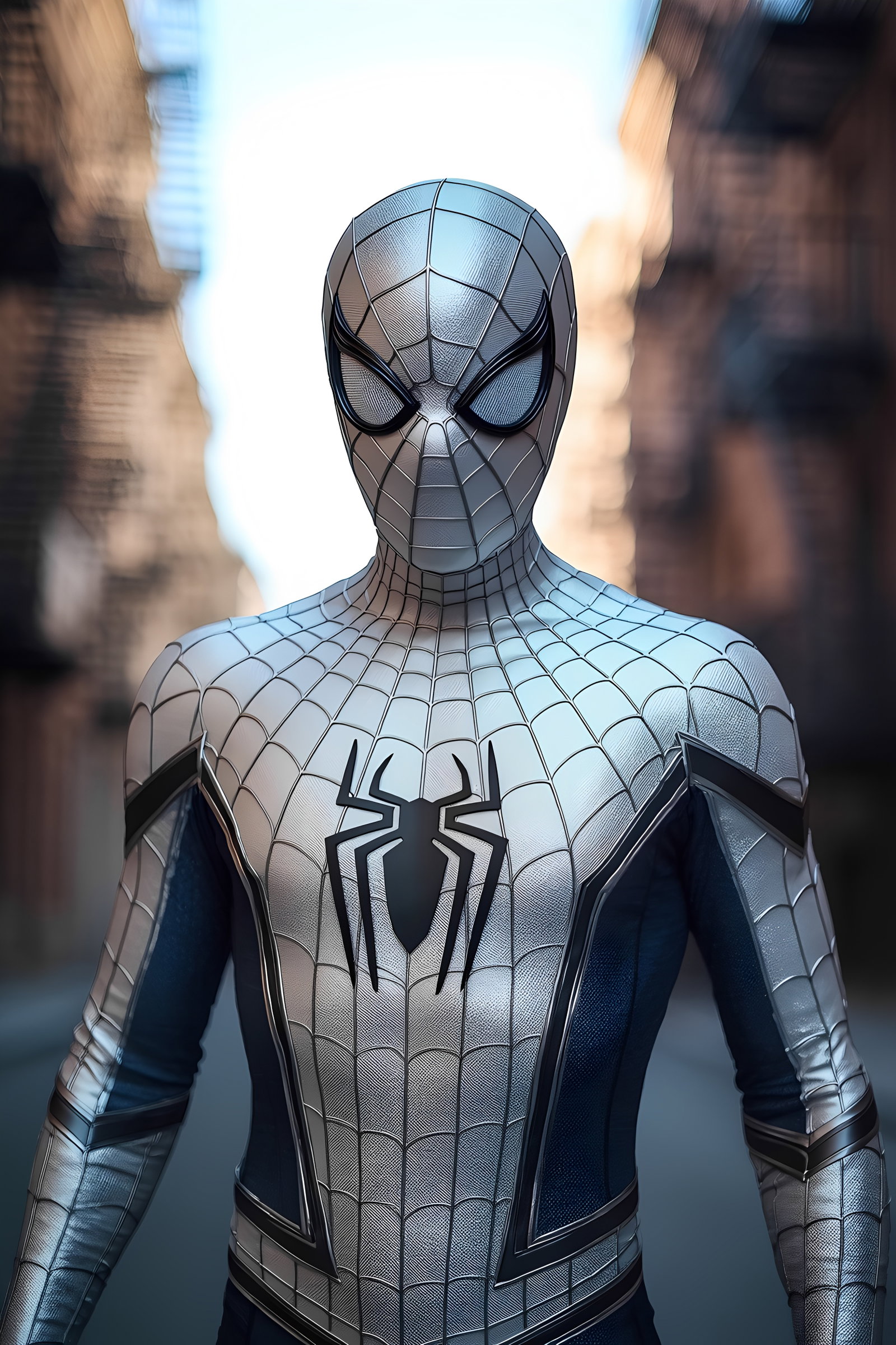 Ultrarealistic Spiderman White Suit 2