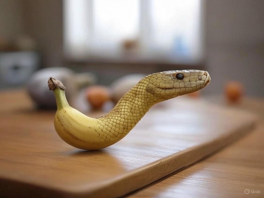 Banana Snake Hybrid Surreal Kitchen Creature