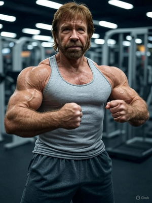 Chuck Norris Muscular Training Gym Grey Tank Top 1