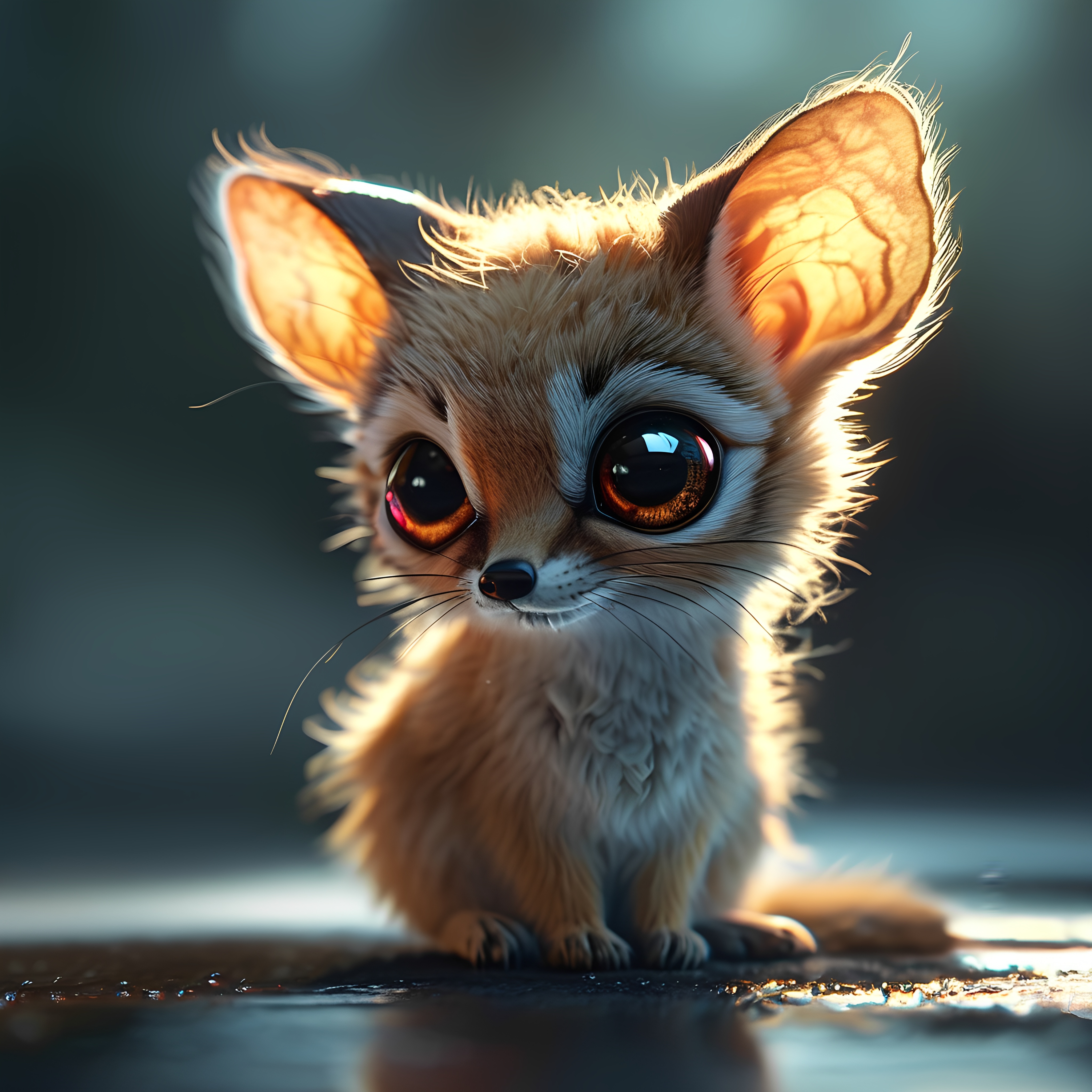 Cute Big Eyed Creature In Sunset Light 2