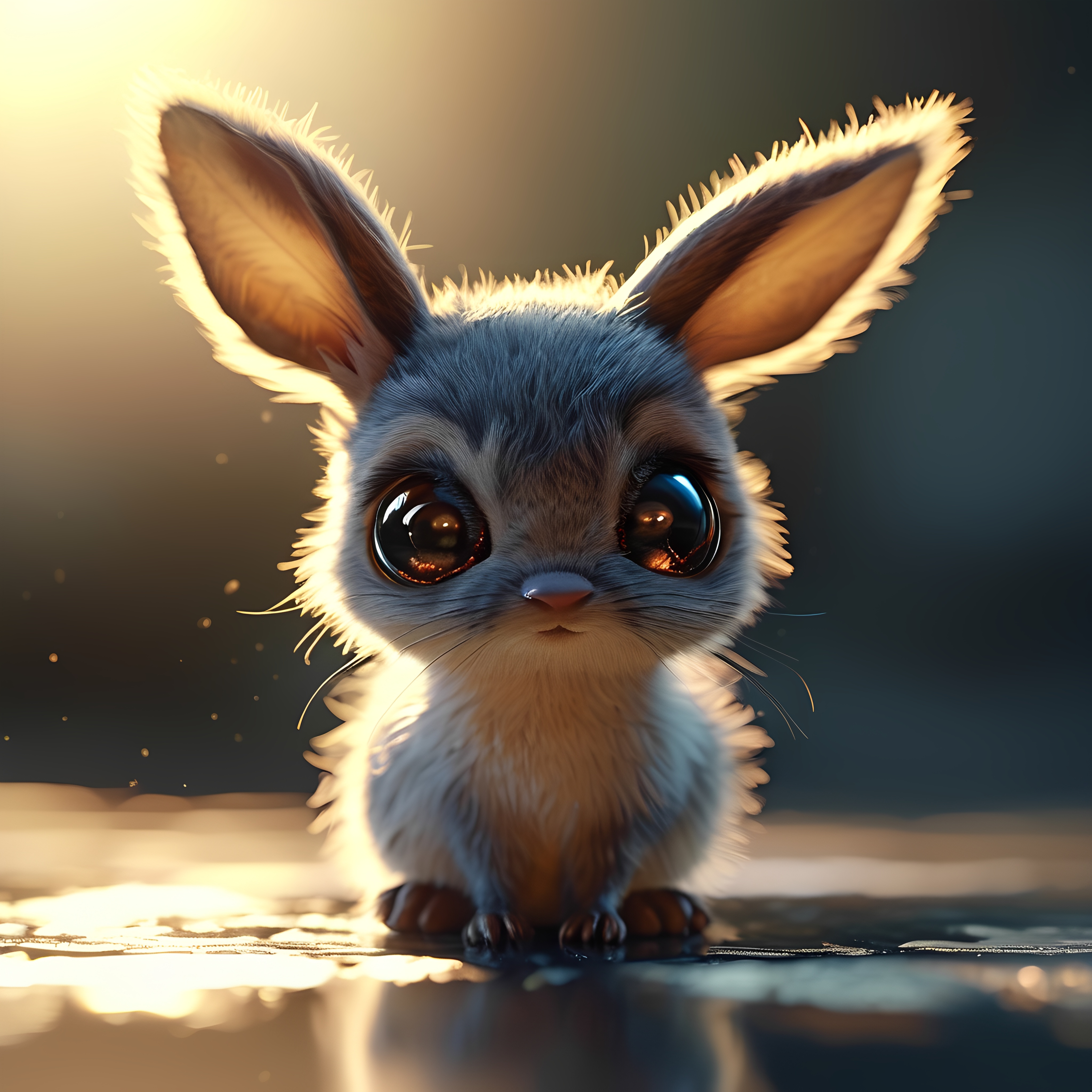 Cute Big Eyed Creature In Sunset Light 3