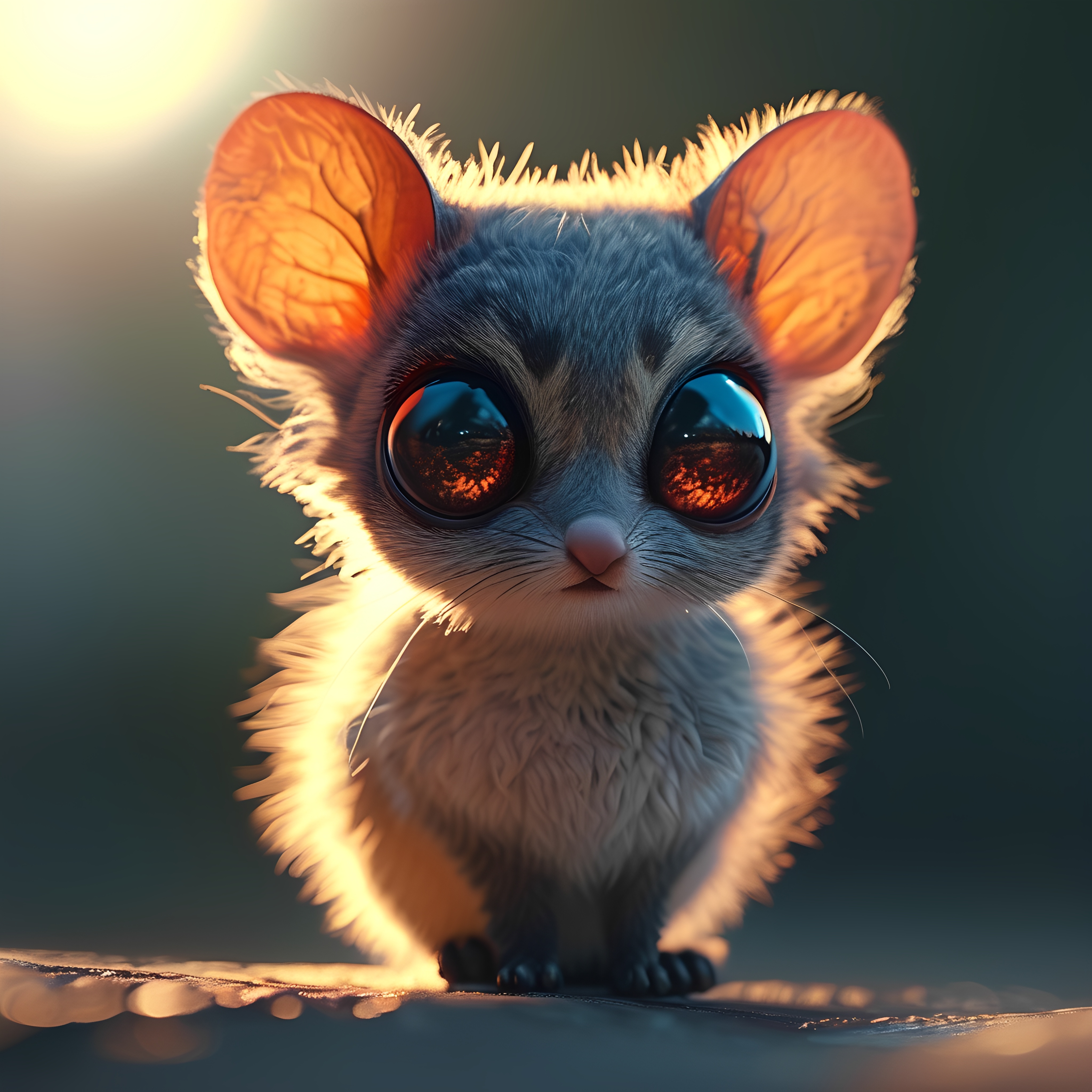 Cute Big Eyed Creature In Sunset Light 4