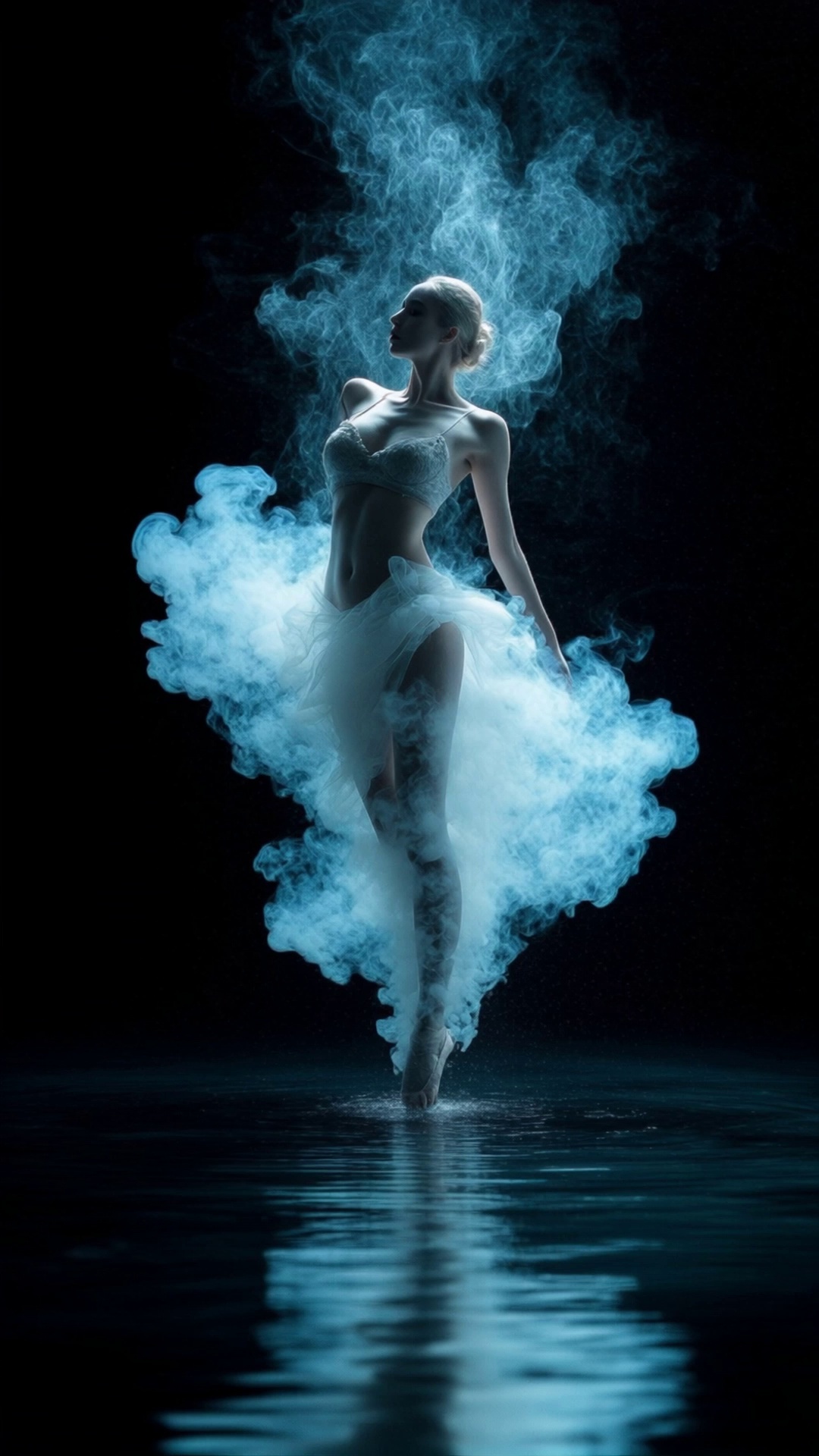 Dancer Slow Motion Blue Smoke Water Video 1 – video thumbnail