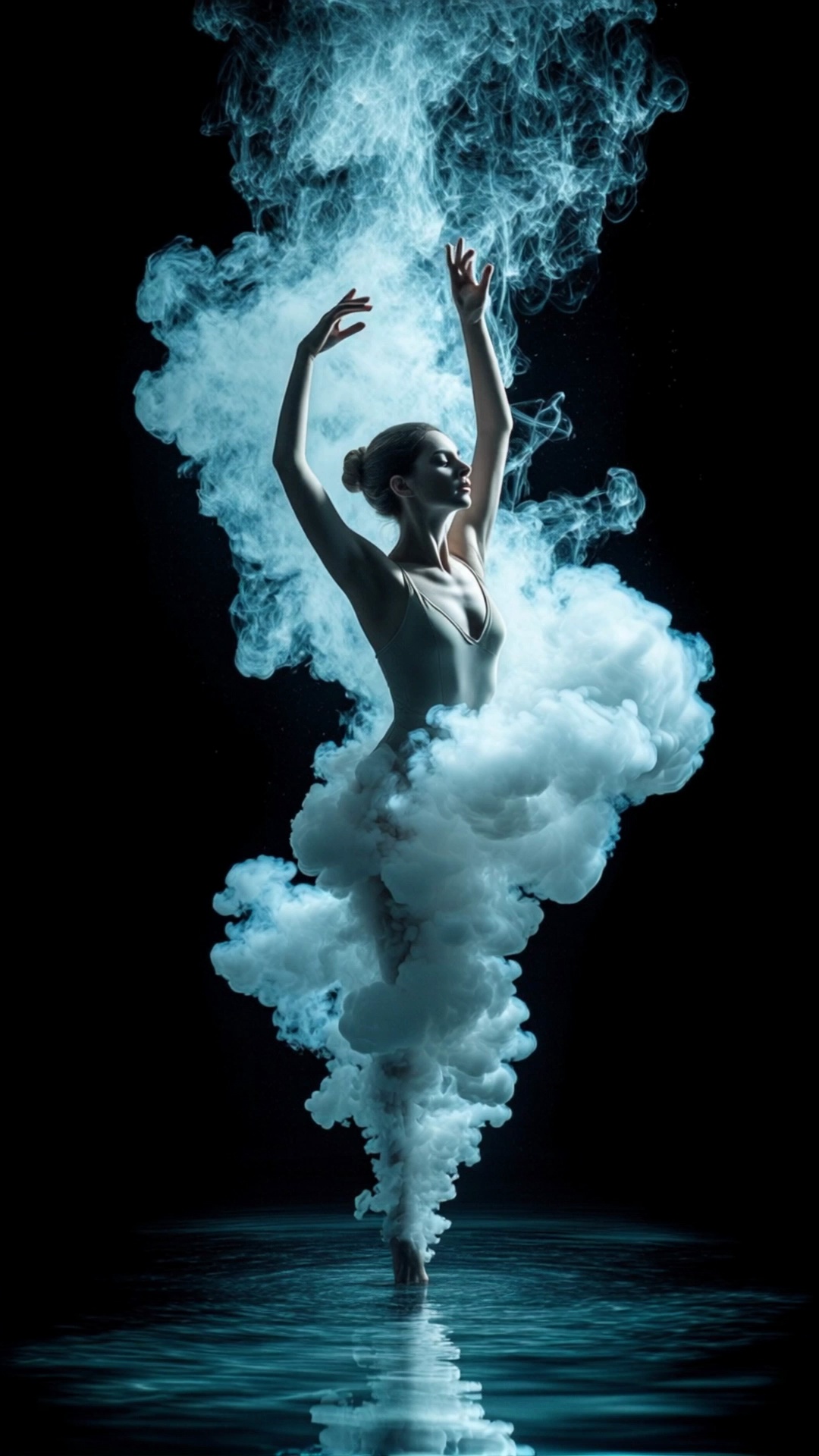 Dancer Slow Motion Blue Smoke Water Video 2 Thumbnail