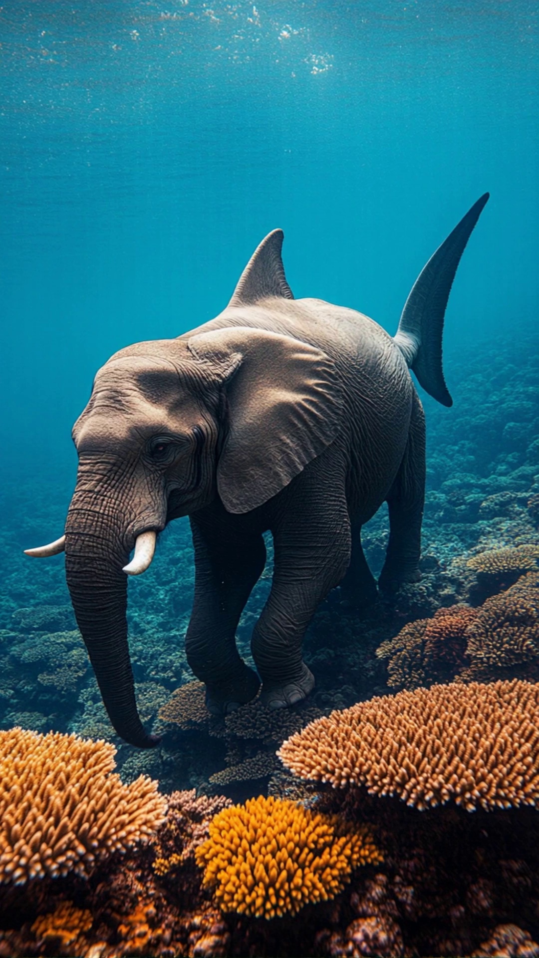 Elephant Shark Hybrid Walking On Ocean Floor Video – video thumbnail