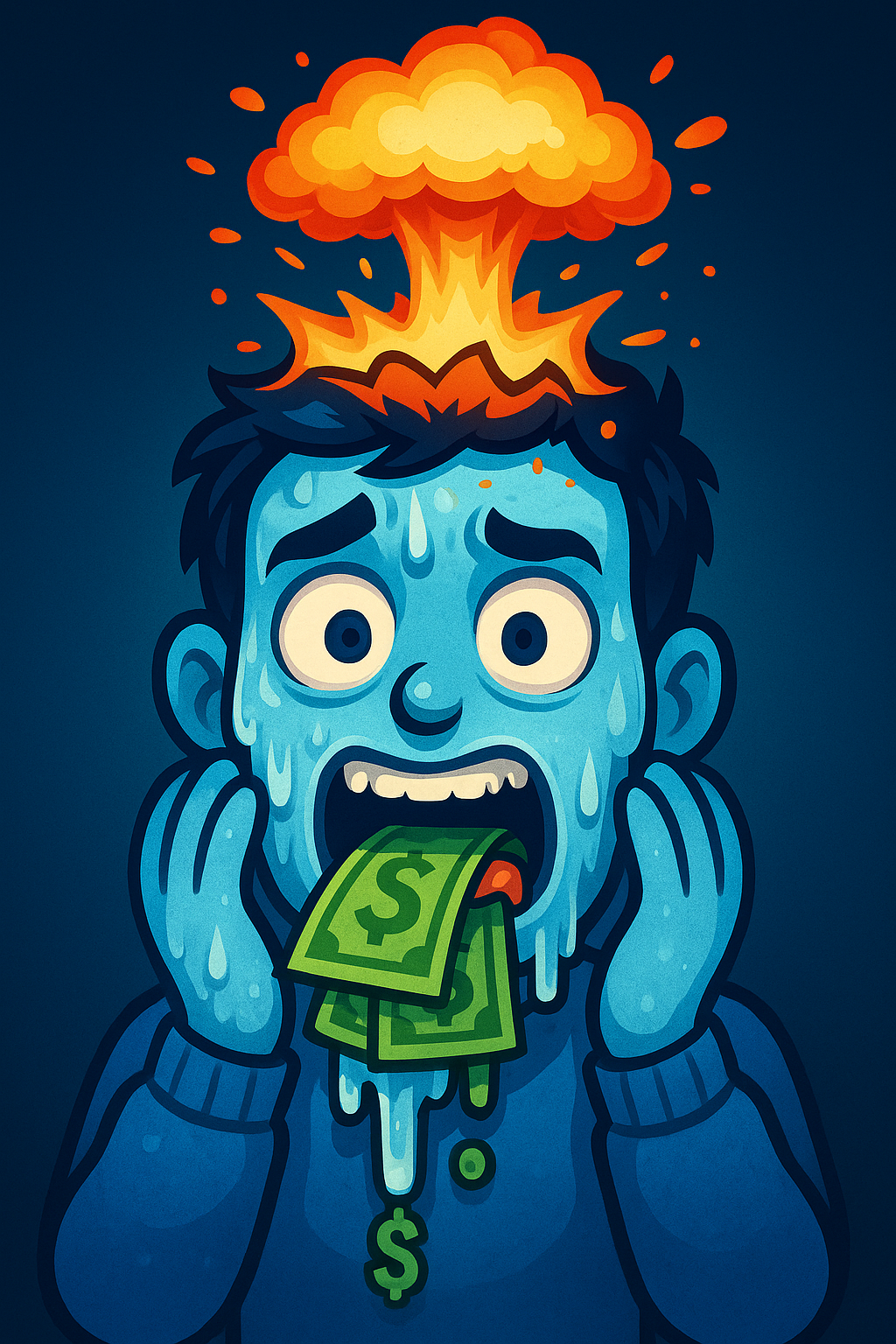 Emoji Mashup Mind Blown Money Mouth Cold Face Cartoon