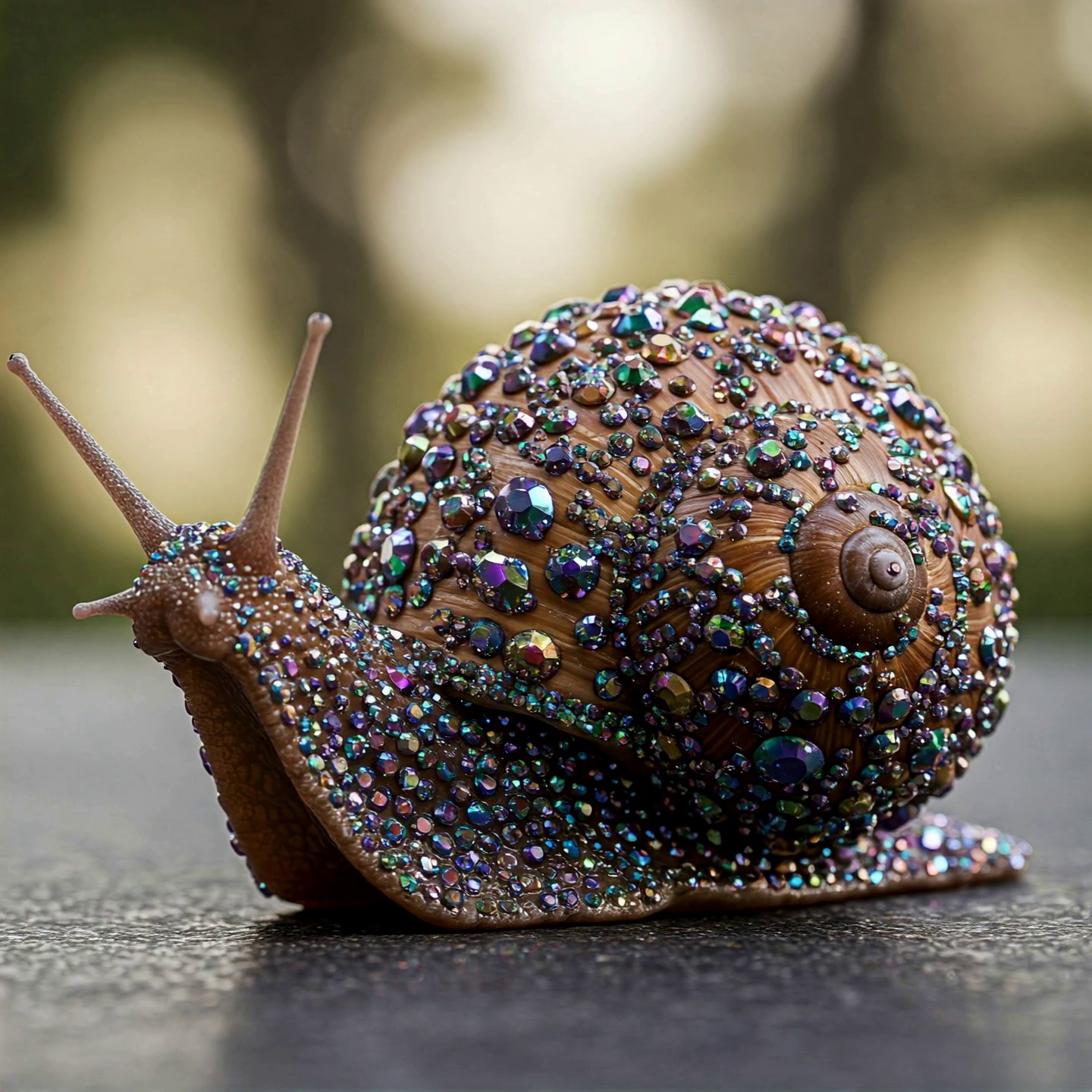 Gemstone Encrusted Snail Closeup Nature Video – video thumbnail