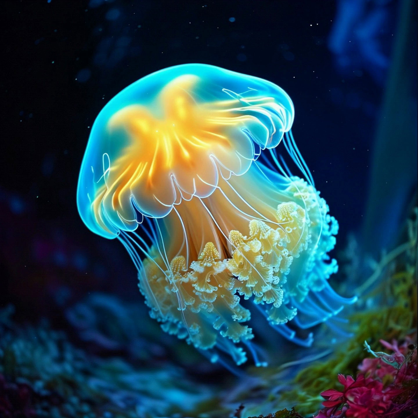 Jellyfish Coral Glow Underwater Video 2 Thumbnail