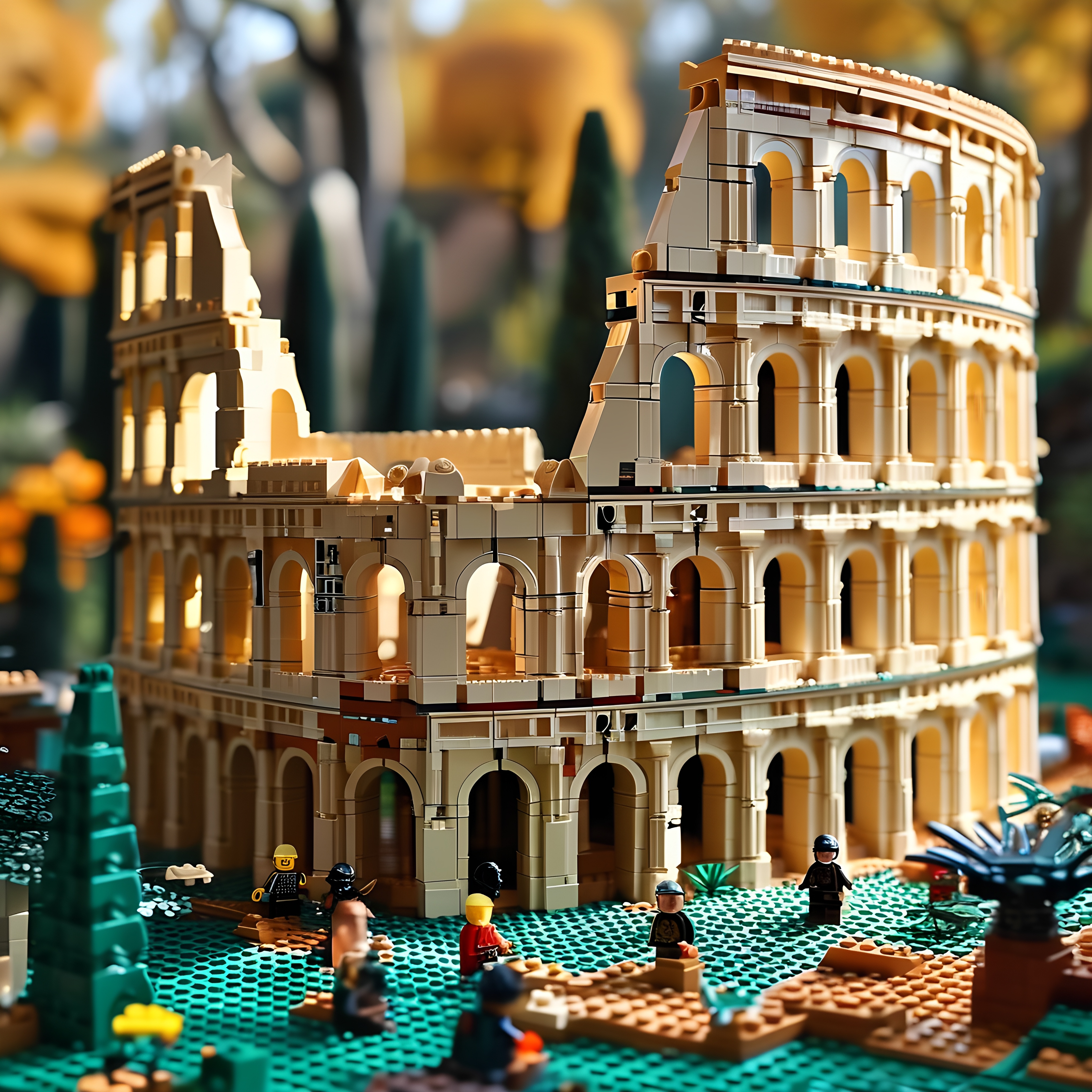 Lego Colosseum Model Miniature Diorama
