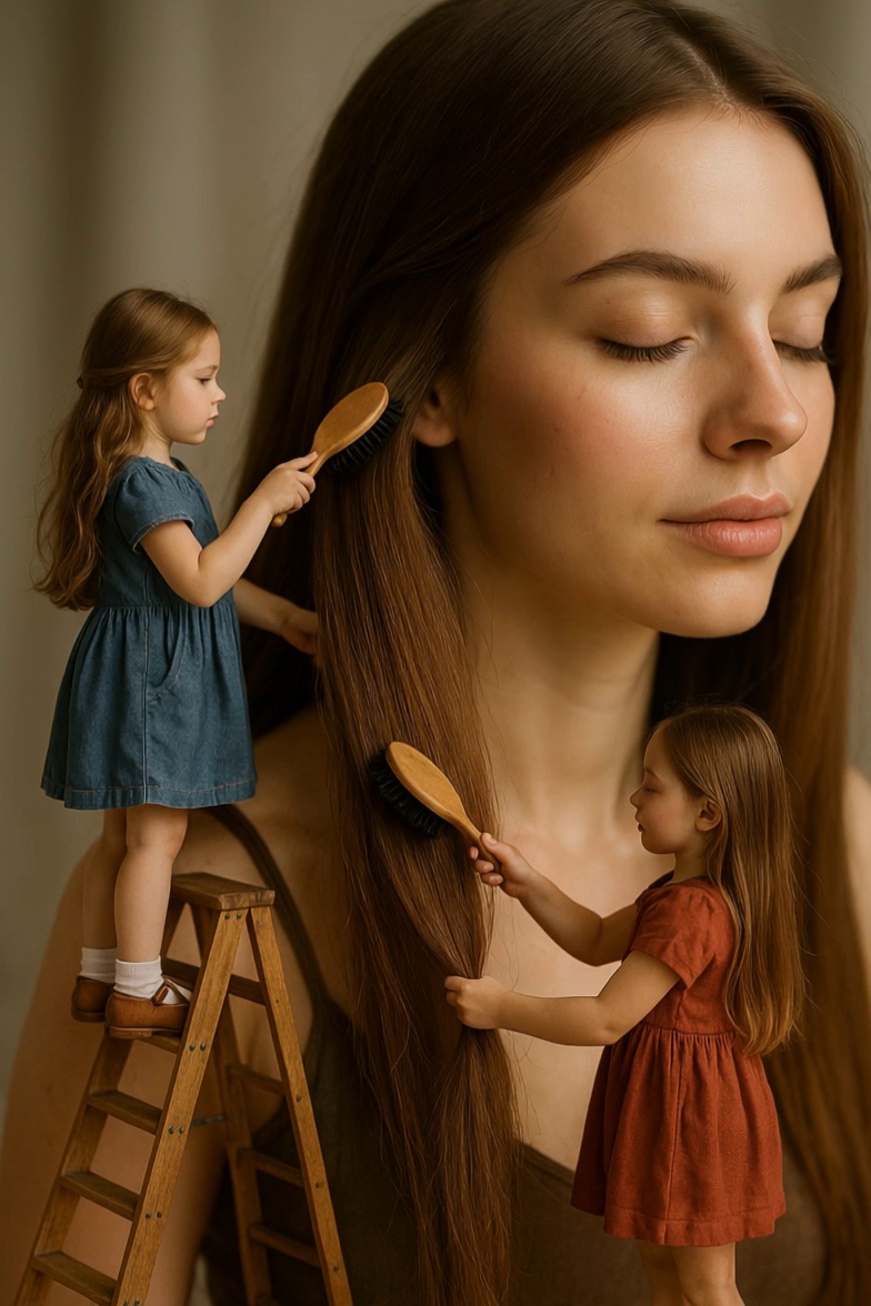 Miniature Girls Brushing Womans Hair Video – video thumbnail
