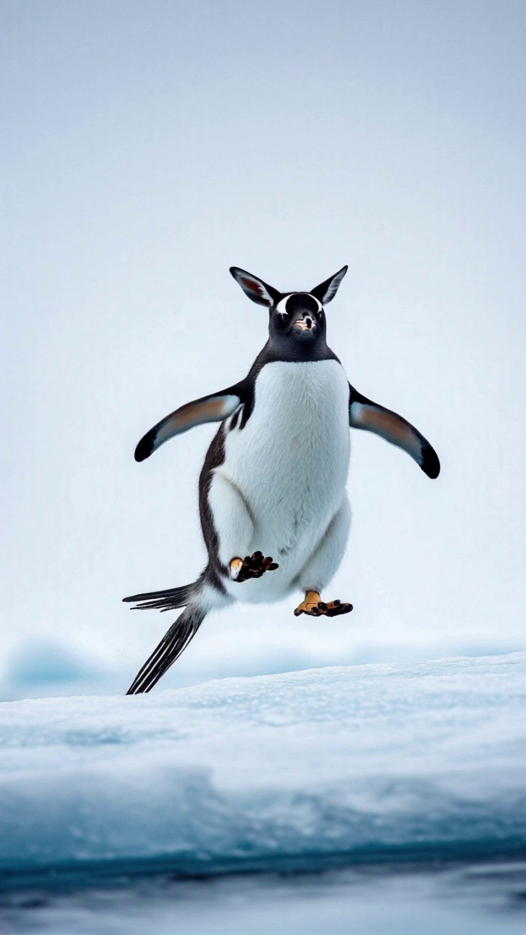 Penguin Kangaroo Hybrid Standing On Snow Video – video thumbnail