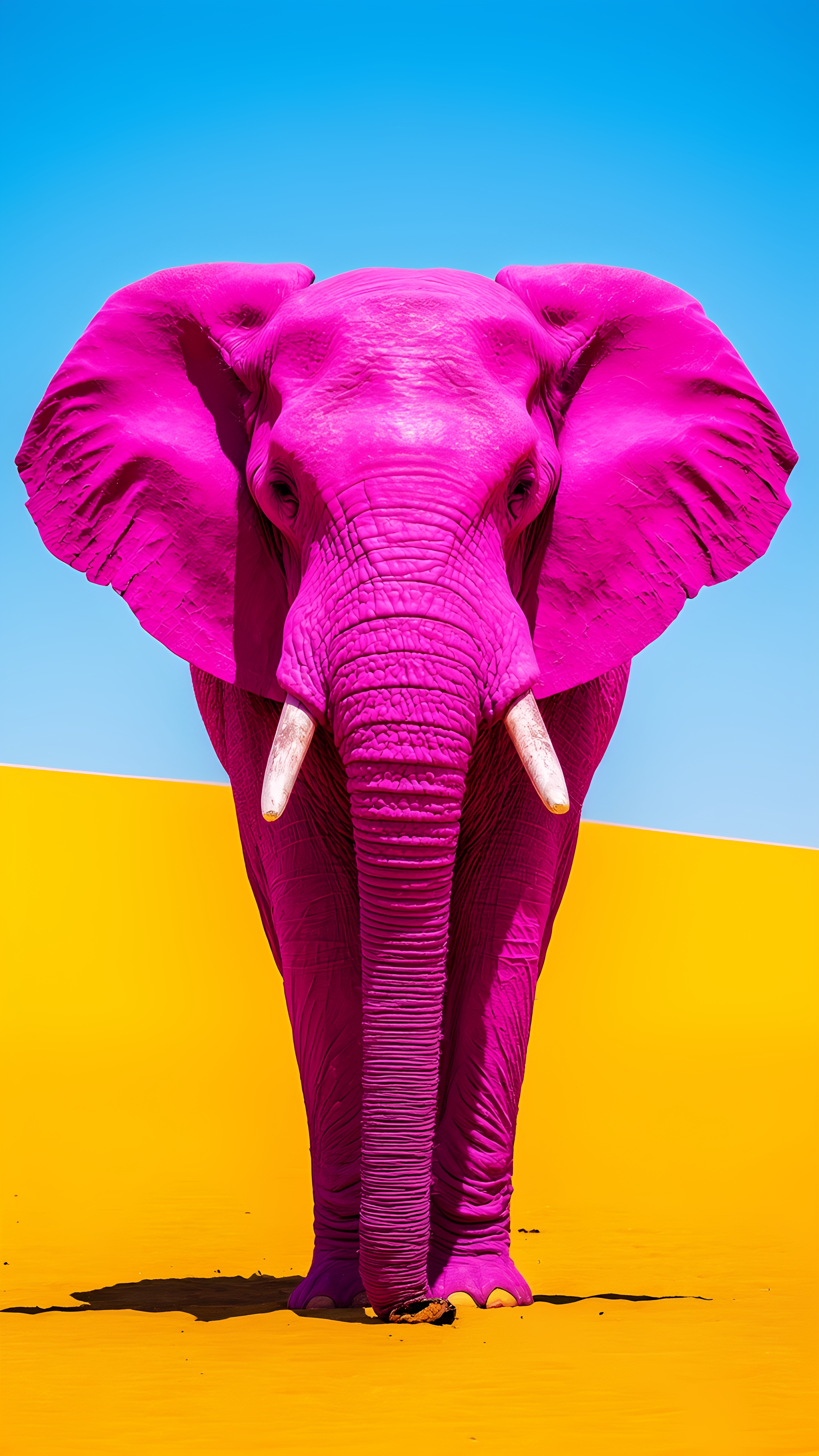 Realistic Bright Pink Elephant