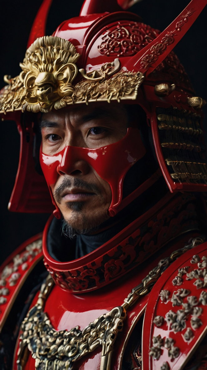 Samurai Warriors Red Gold Armor 2