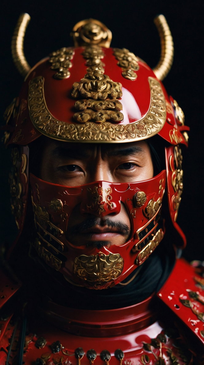 Samurai Warriors Red Gold Armor 3