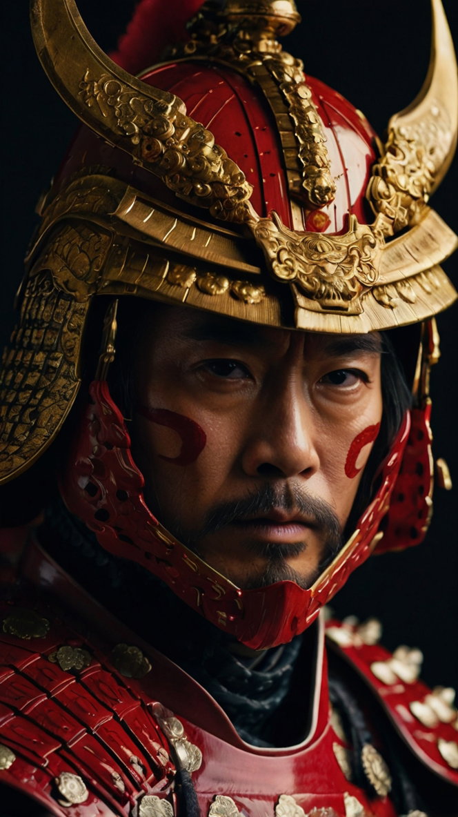 Samurai Warriors Red Gold Armor 4