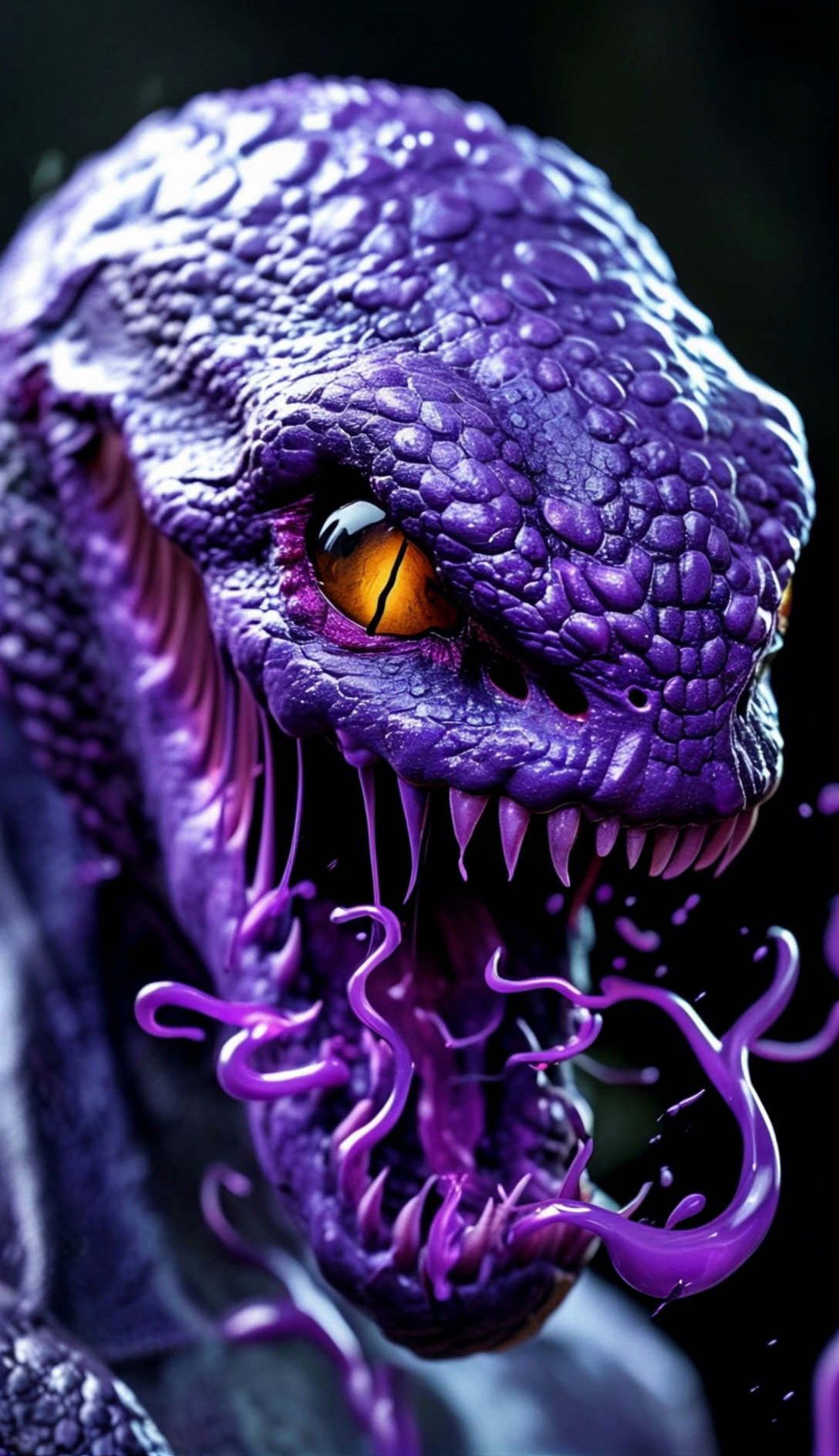 Venom Inspired Purple Monsters With Sharp Teeth And Slimy Texture Video 2 Thumbnail