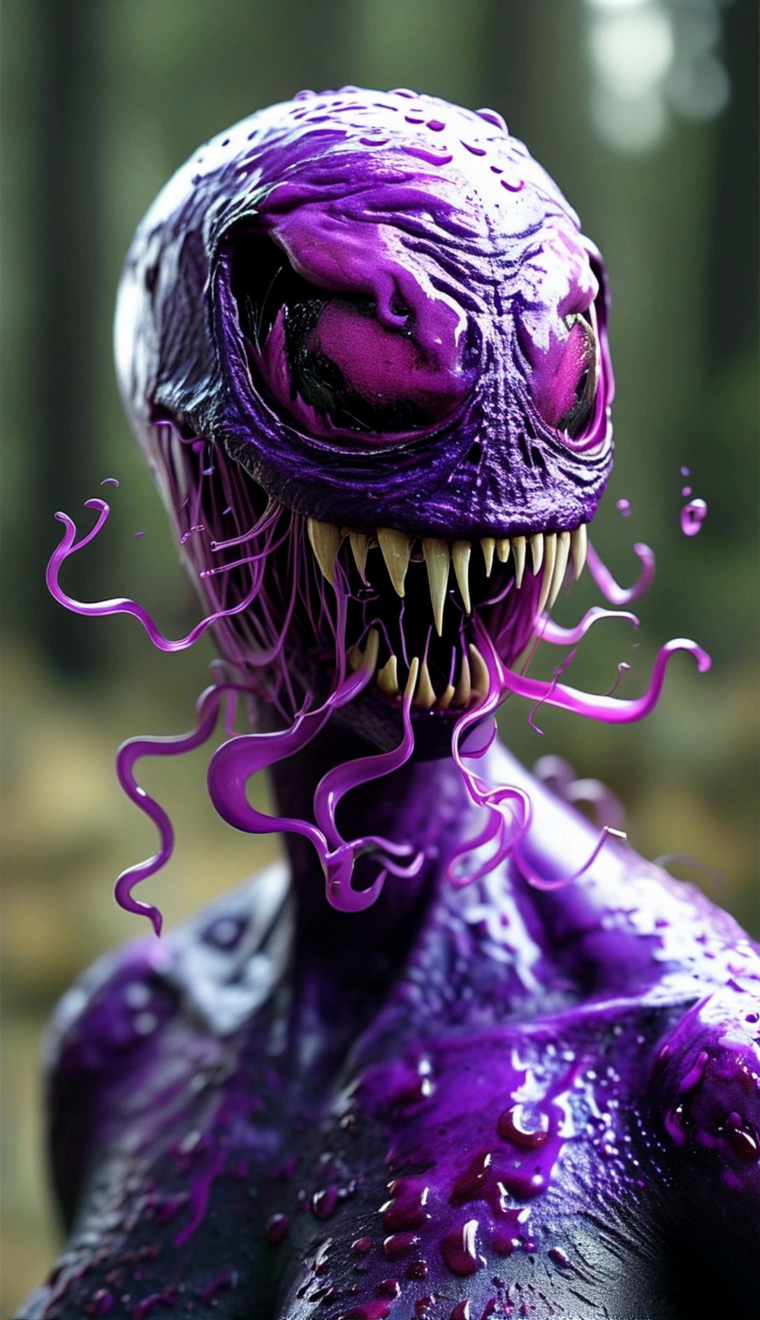 Venom Inspired Purple Monsters With Sharp Teeth And Slimy Texture Video 3 Thumbnail
