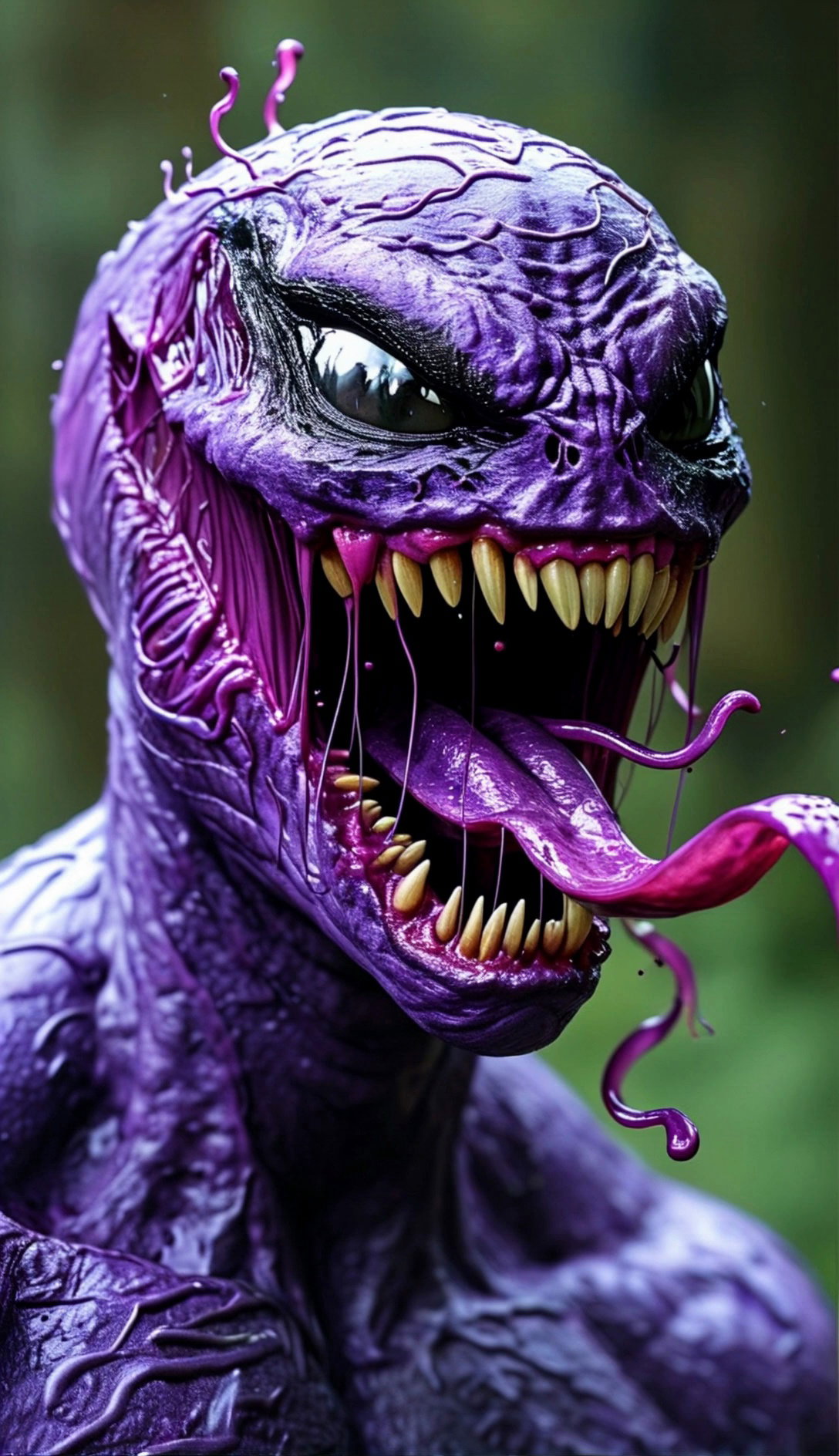 Venom Inspired Purple Monsters With Sharp Teeth And Slimy Texture Video 4 Thumbnail