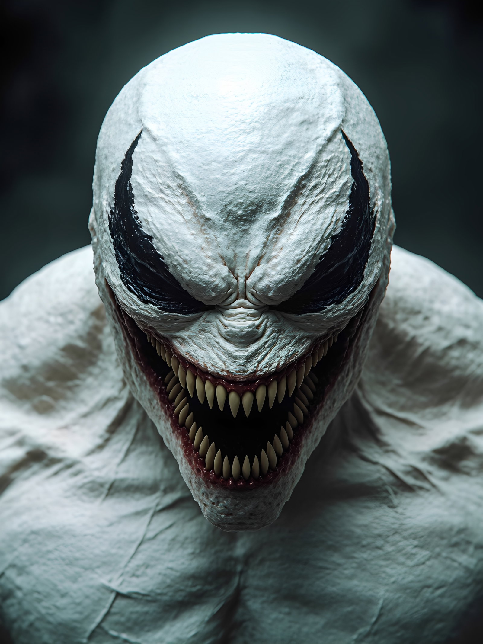 White Venom Horror Face Closeup 2