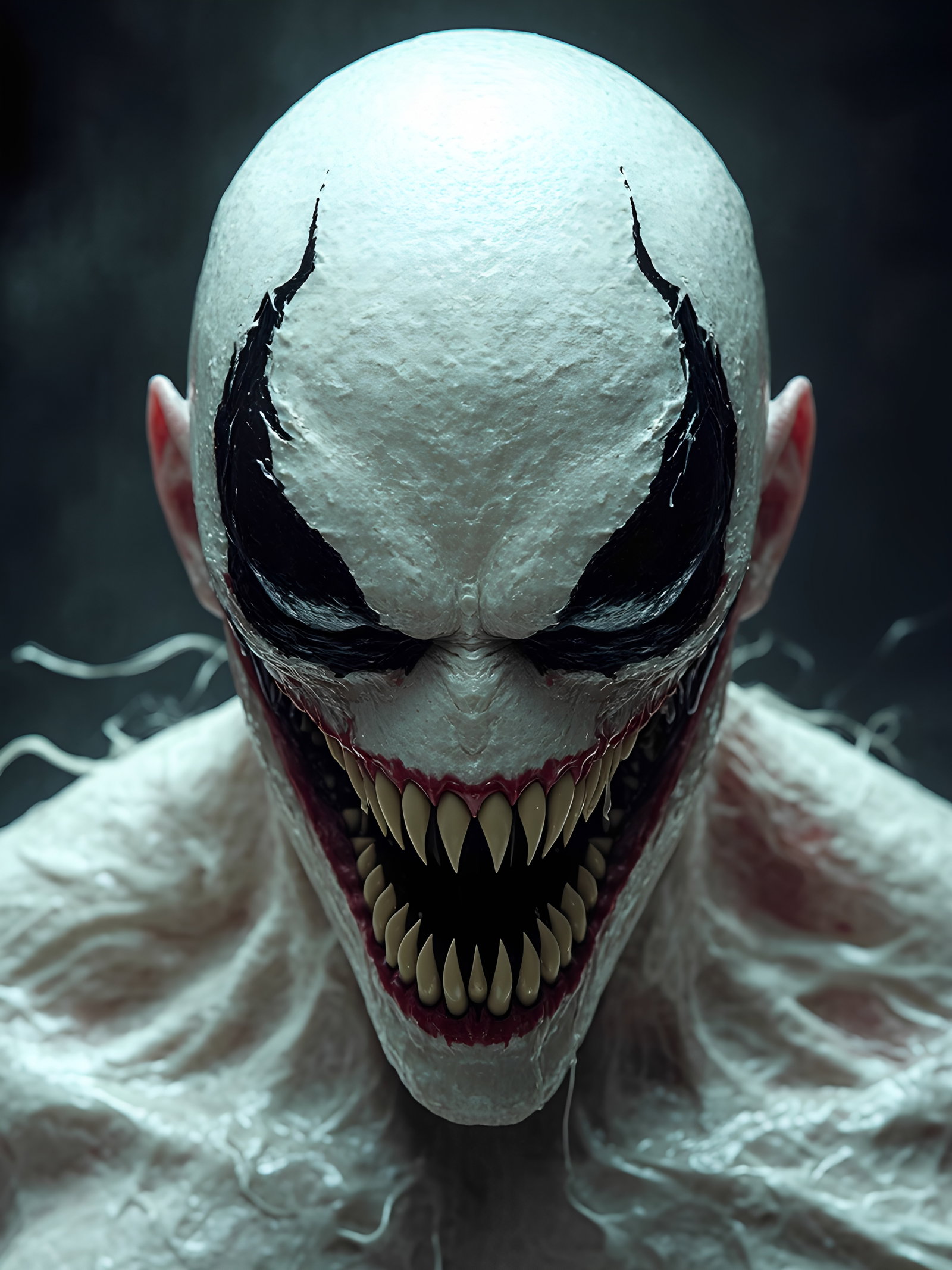 White Venom Horror Face Closeup 4