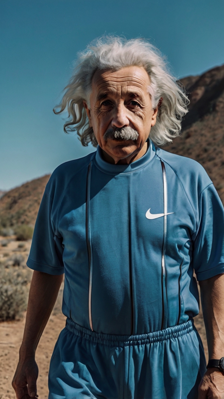 Albert Einstein Blue Nike Outfit 1